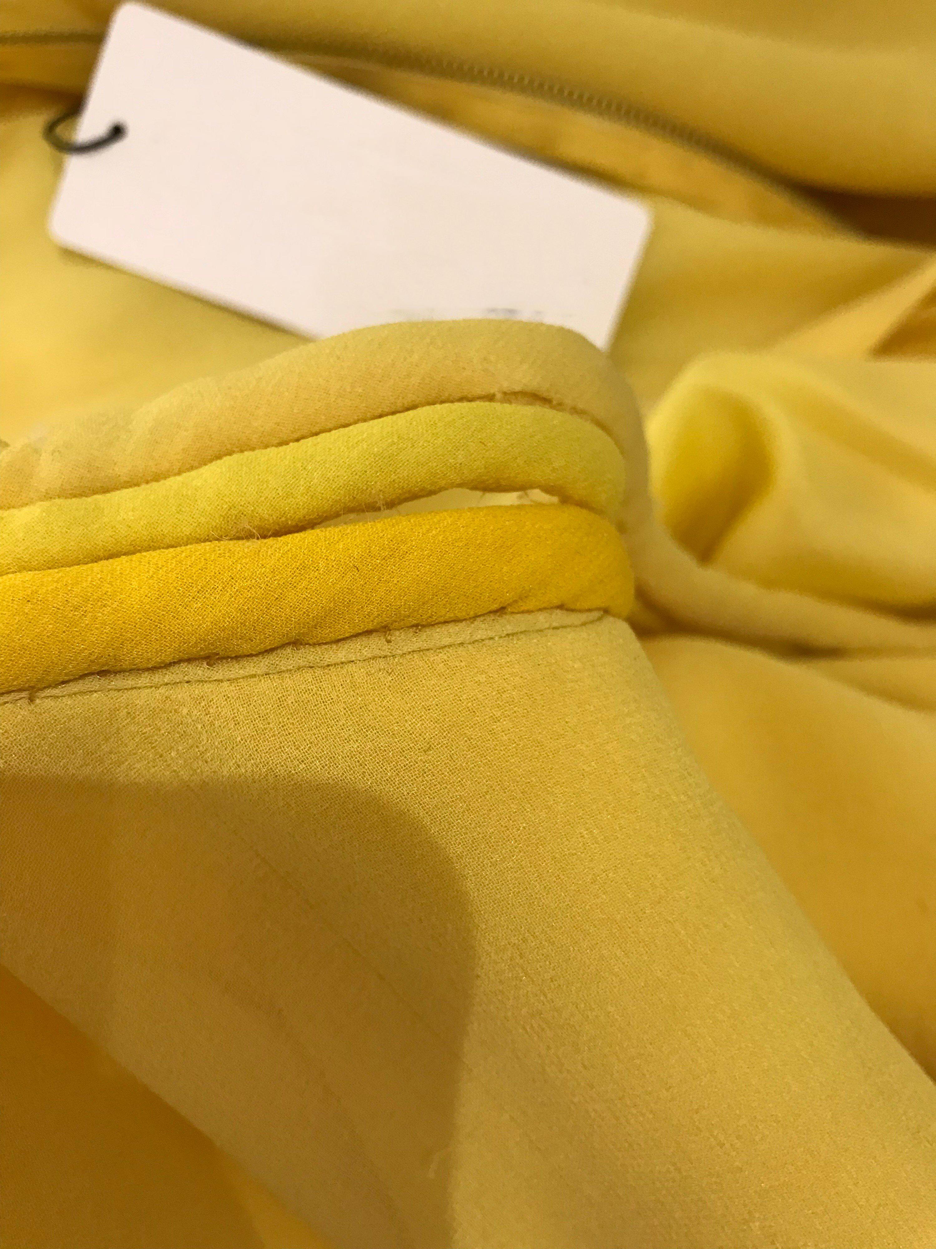 1970s Yellow La Mendola Italy Silk Chiffon Gown 14
