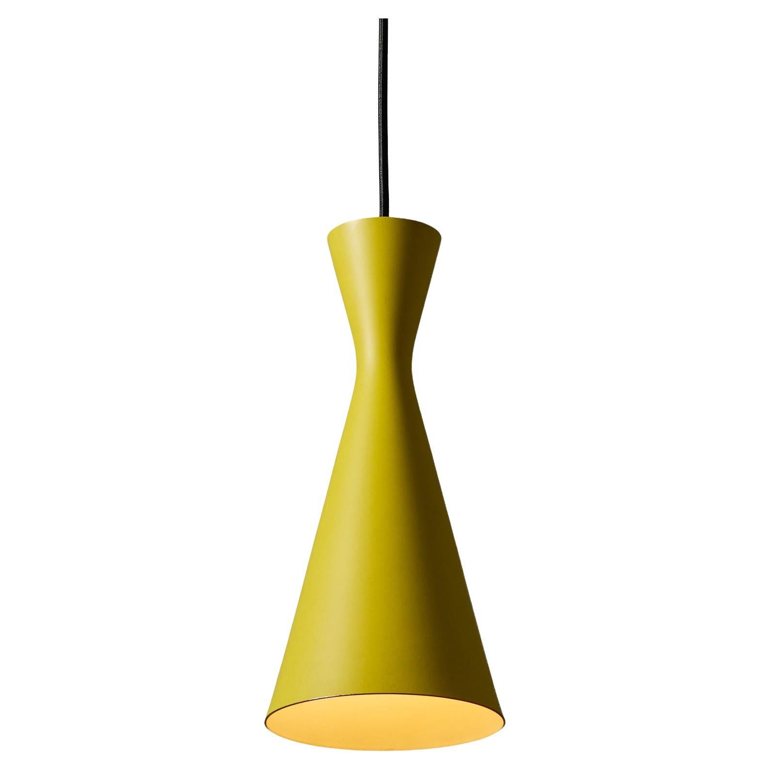 Lampada a sospensione Diabolo in metallo giallo degli anni '70 attribuita a Stilnovo in vendita
