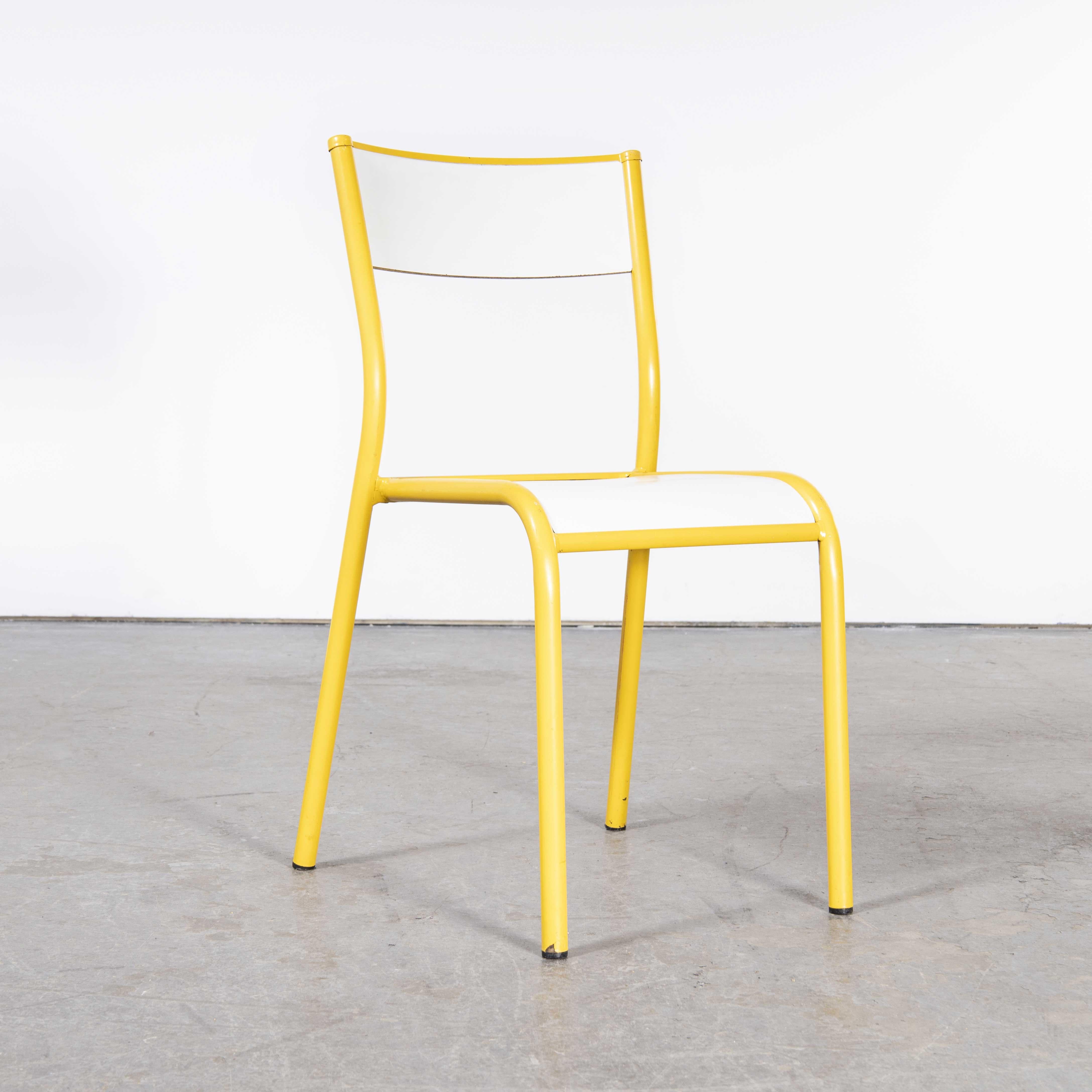 Late 20th Century 1970's Yellow Mullca Stacking Dining Chair, Set Of Eight For Sale