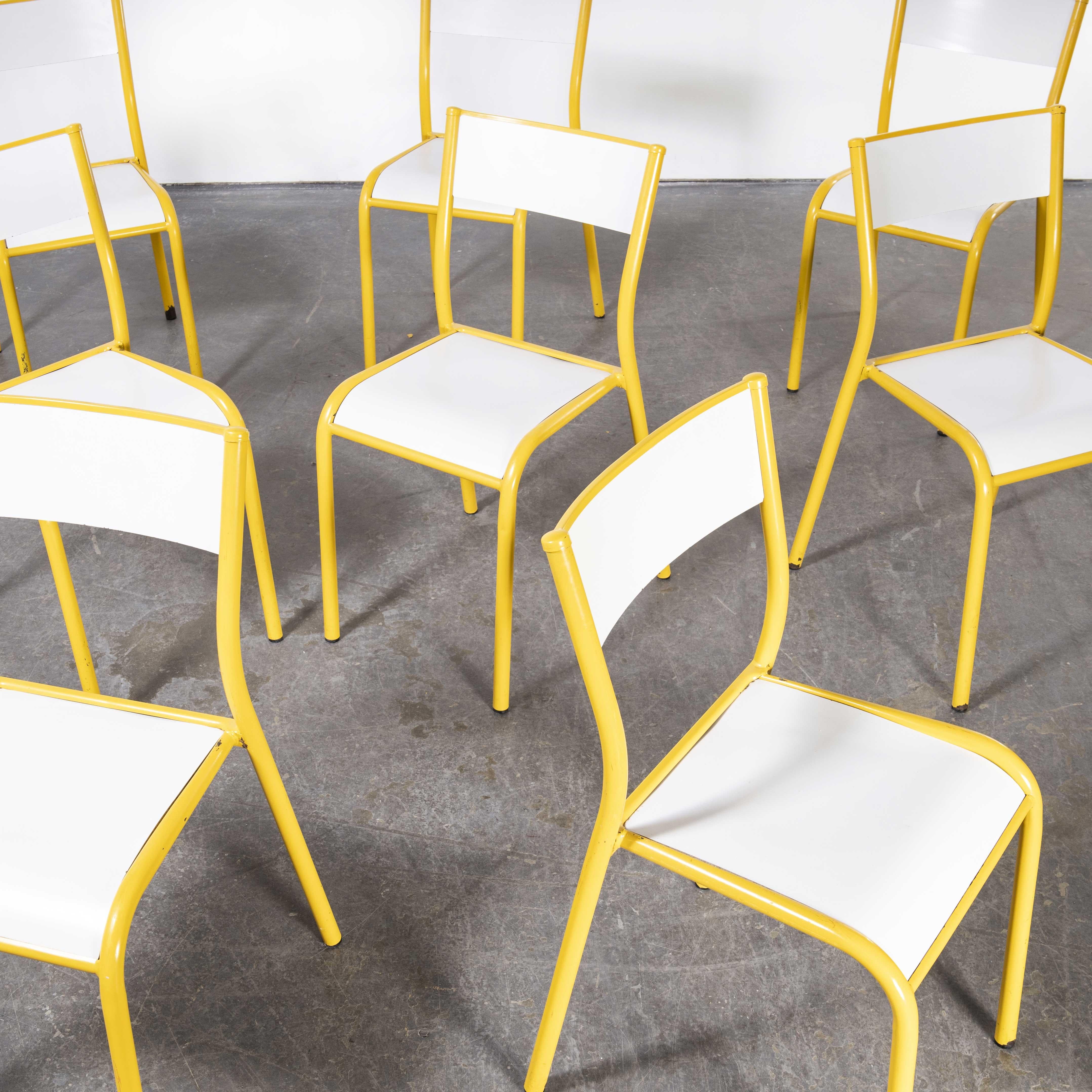 1970's Yellow Mullca Stacking Dining Chair, Set Of Eight For Sale 3