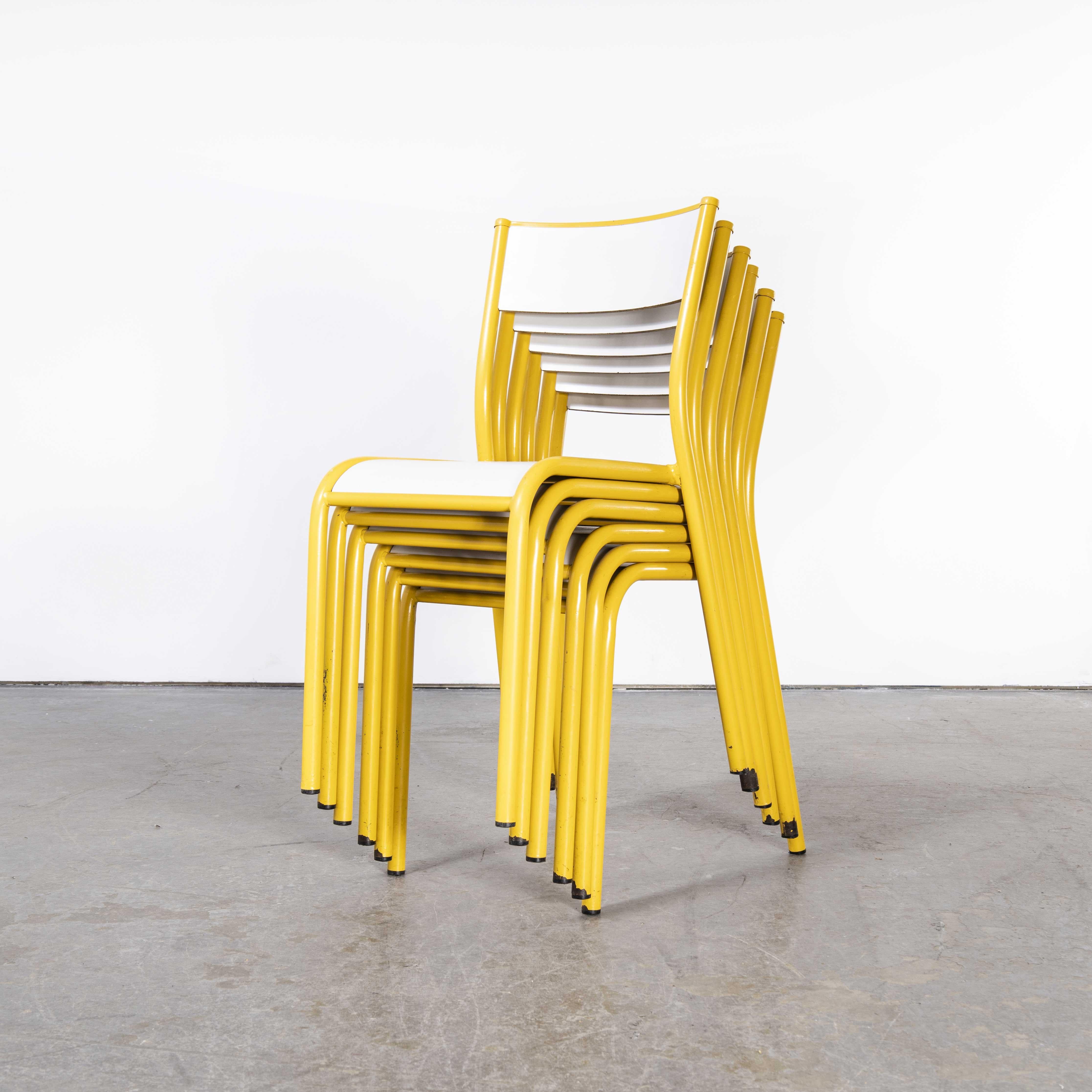 Late 20th Century 1970's Yellow Mullca Stacking Dining Chair, Set Of Six For Sale