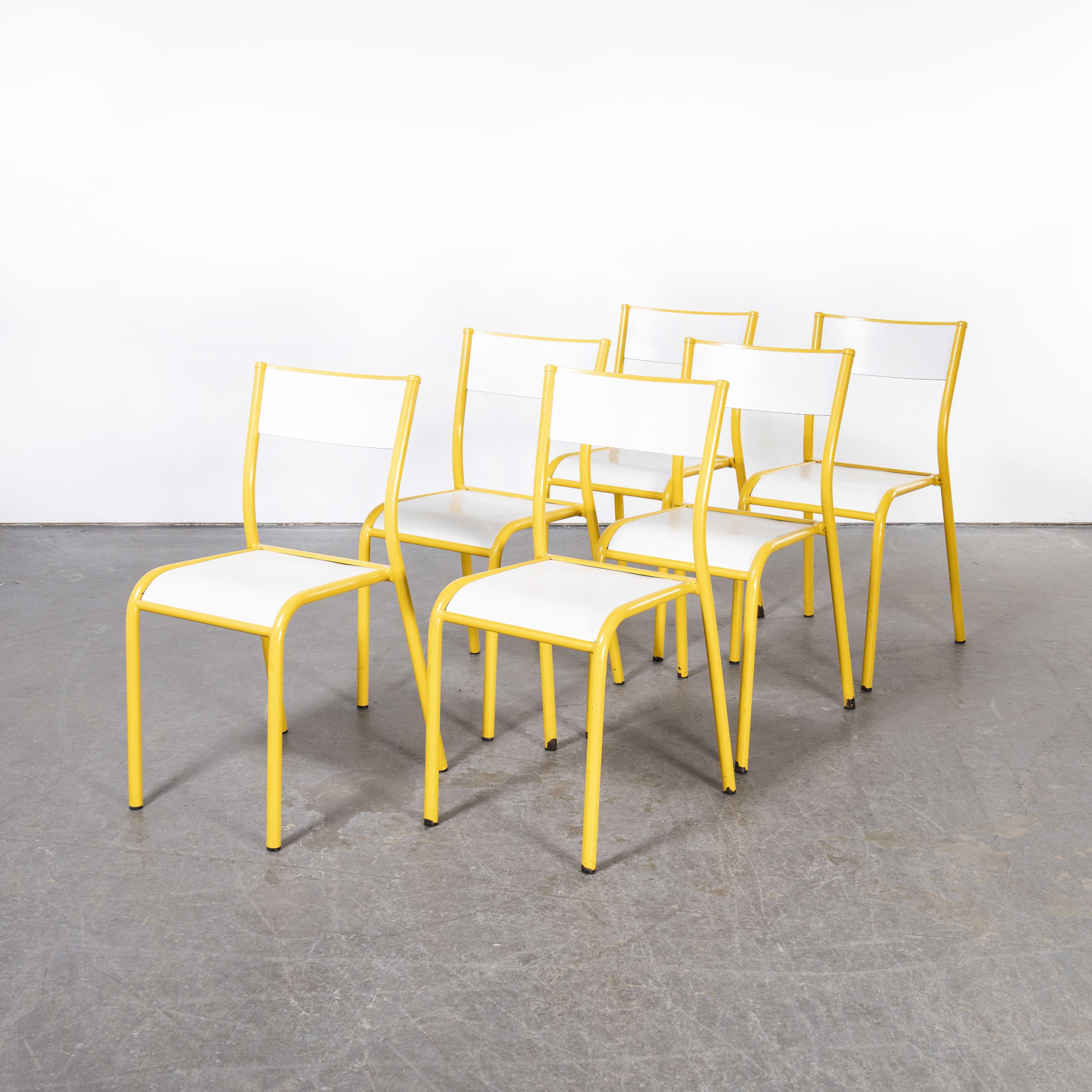 1970's Yellow Mullca Stacking Dining Chair, Set Of Six For Sale 2
