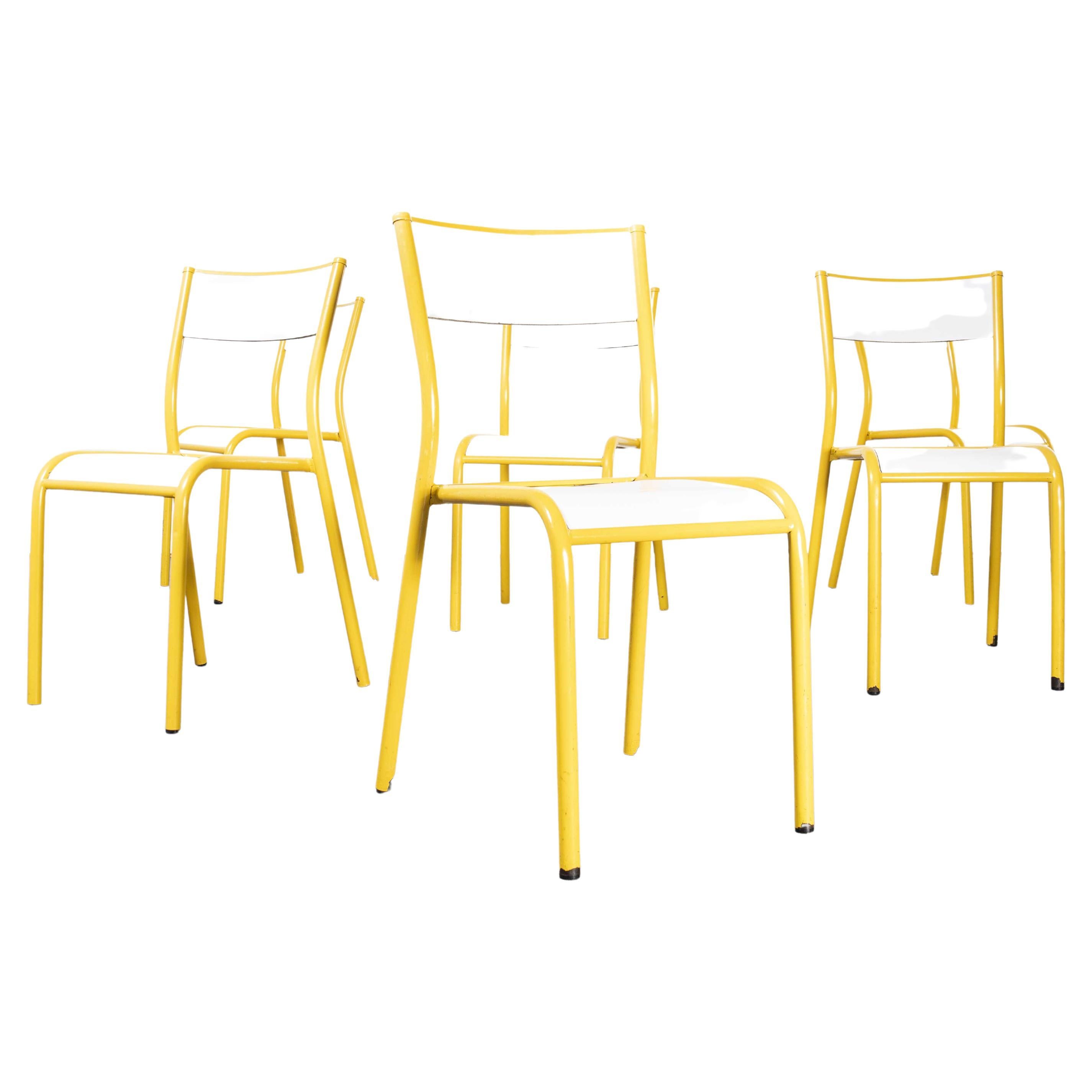 1970's Yellow Mullca Stacking Dining Chair, Set Of Six For Sale