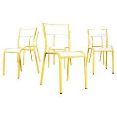 Retro 1970's Yellow Mullca Stacking Dining Chair, Set Of Six