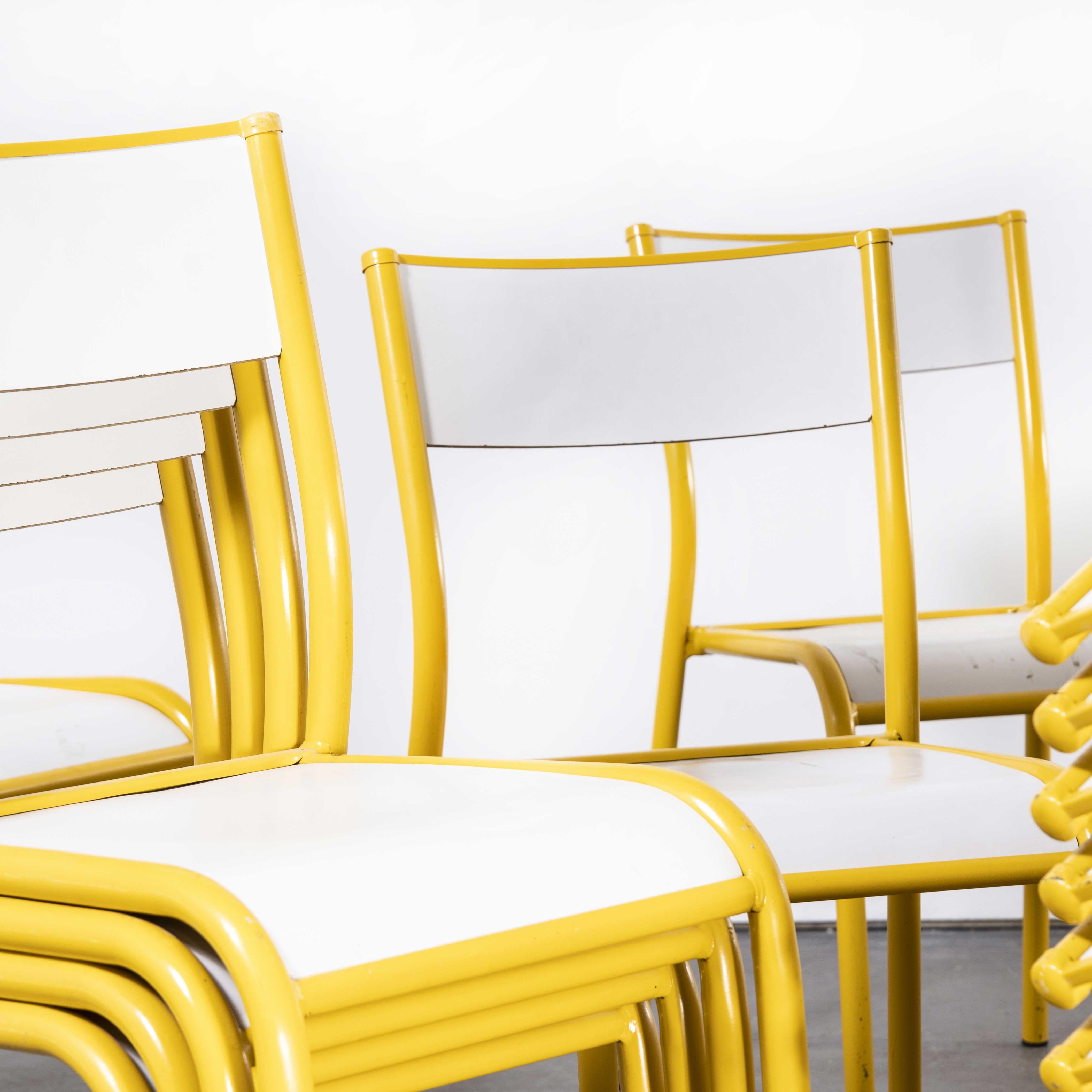 Beech 1970's Yellow Mullca Stacking Dining Chair, Set of Twenty Four For Sale