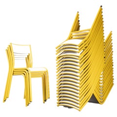 Vintage 1970's Yellow Mullca Stacking Dining Chair, Set of Twenty Four