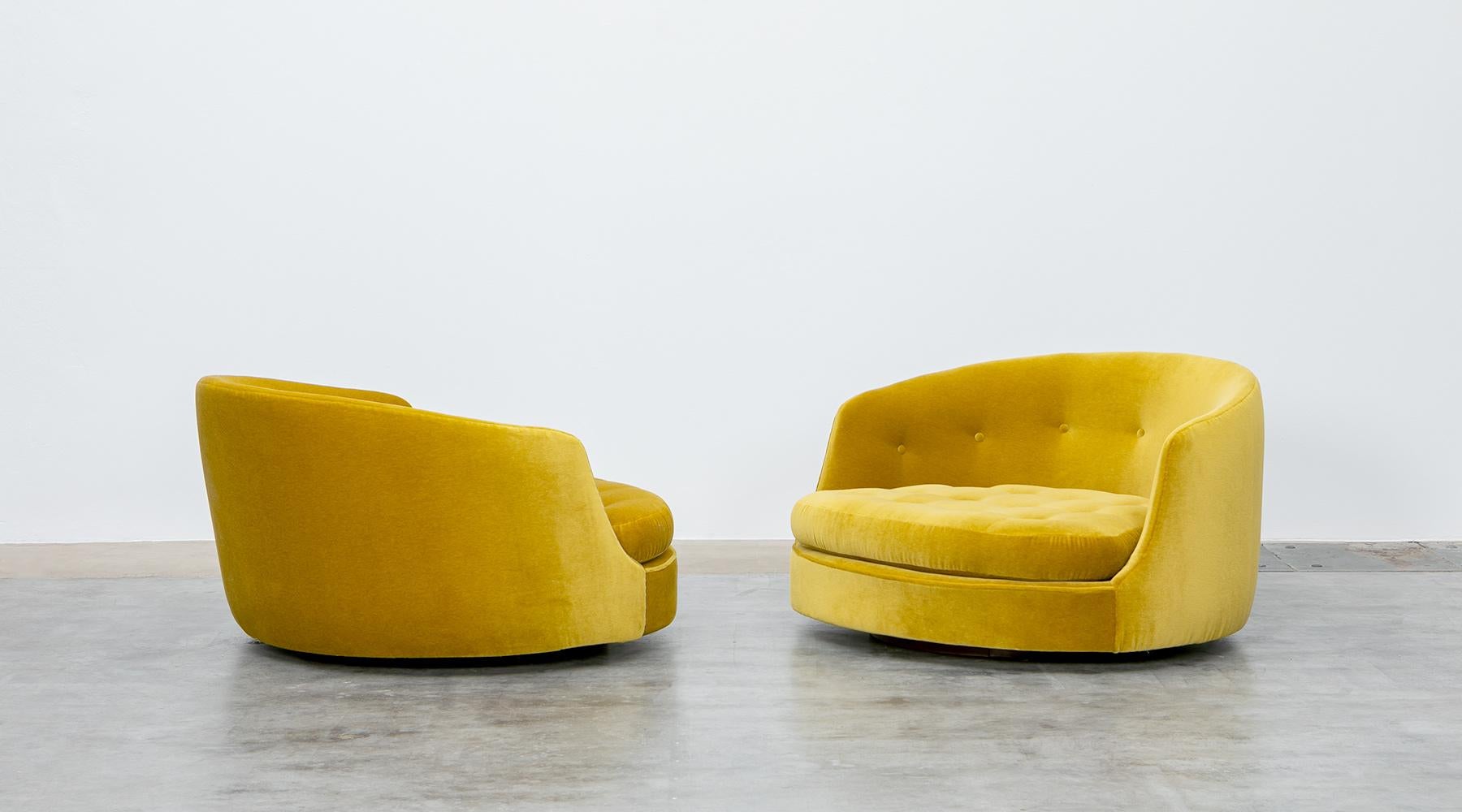 yellow swivel chairs