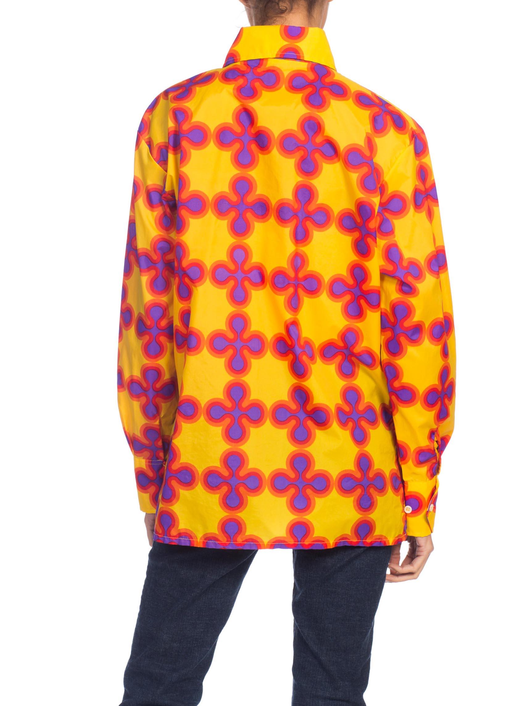 1970S Yellow and Pink Nylon Psychedelic Op-Art Men's Shirt at 1stDibs ...