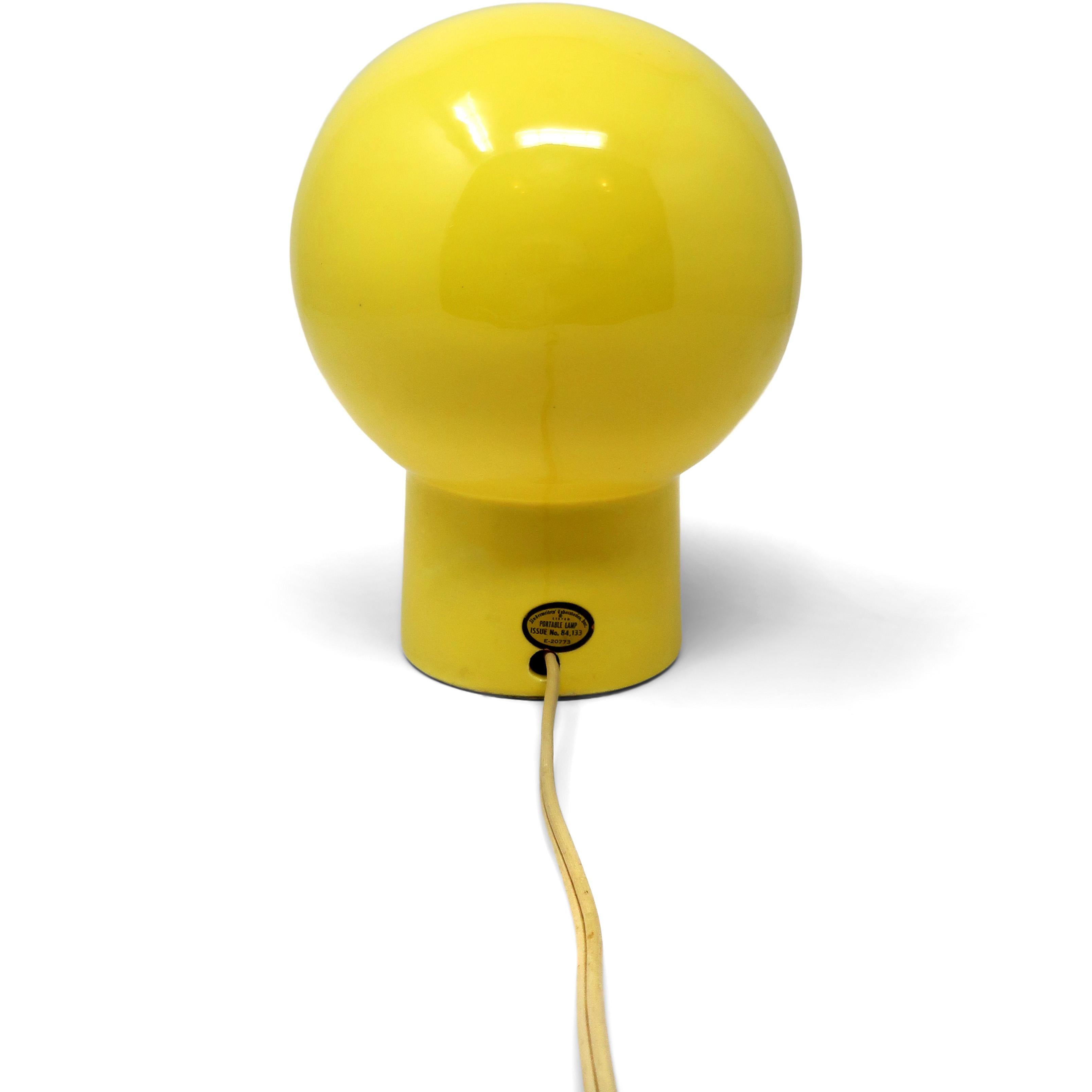 Ceramic 1970s Yellow Space Age Eyeball Table Lamp  For Sale