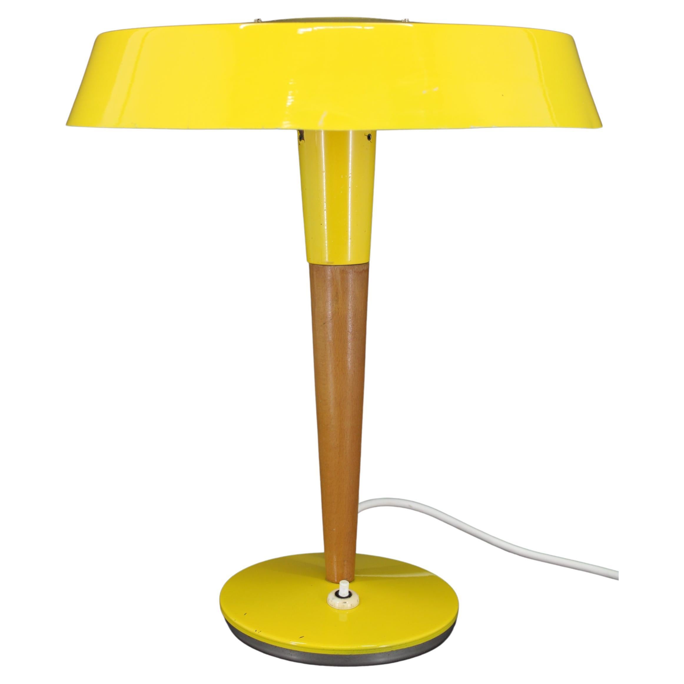 Lampe de bureau jaune Kamenicky Senov, Tchécoslovaquie, années 1970
