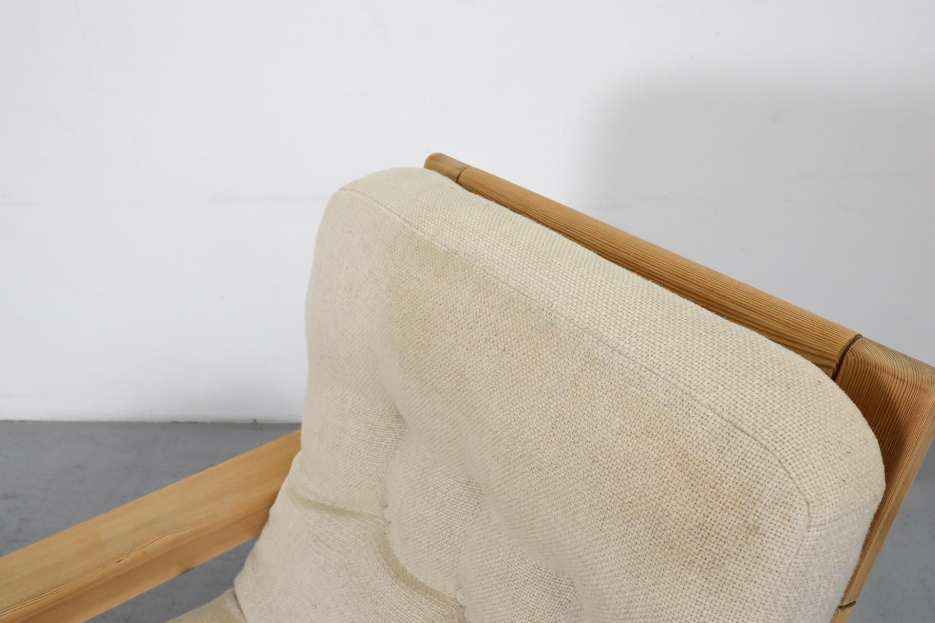 1970's Yngve Ekstrom Style Fat Pine Framed Reclining Easy Chair with Ottoman 4