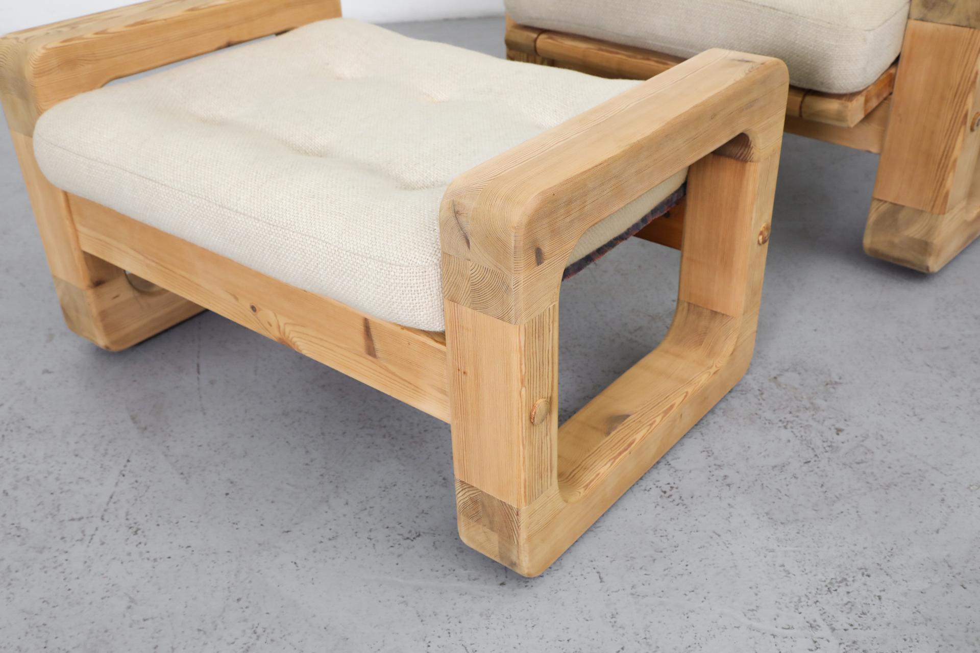 1970's Yngve Ekstrom Style Fat Pine Framed Reclining Easy Chair with Ottoman 9