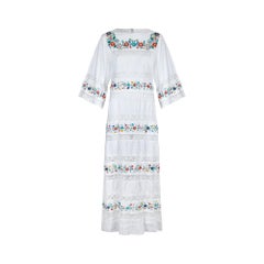 1970s Yolanda Floral Embroidered Mexican Wedding Dress