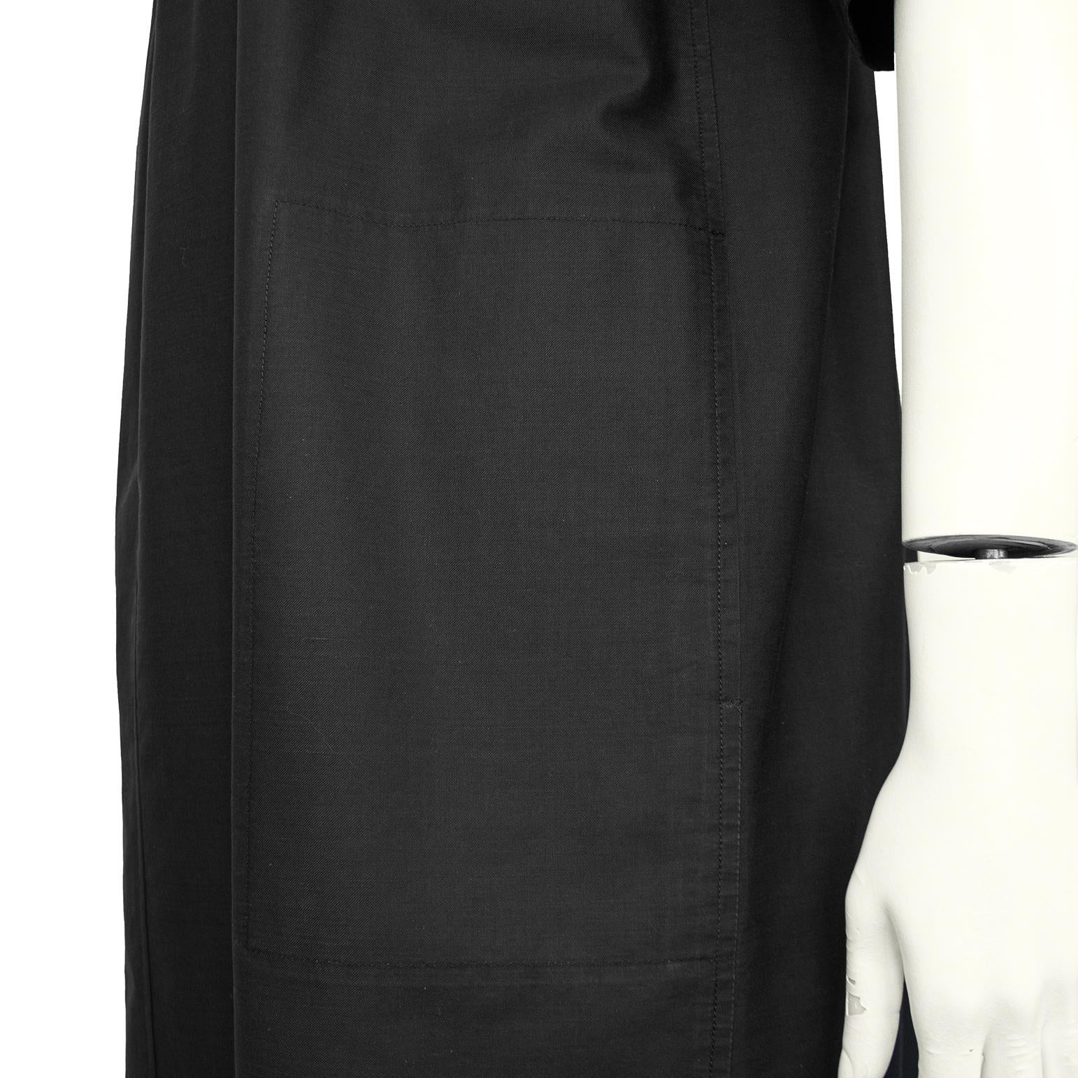 1970s YSL Black Cotton Peasant Style Dress For Sale 1