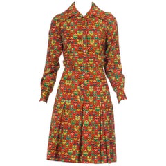 Vintage 1970s YSL Geometric Shirt Dress
