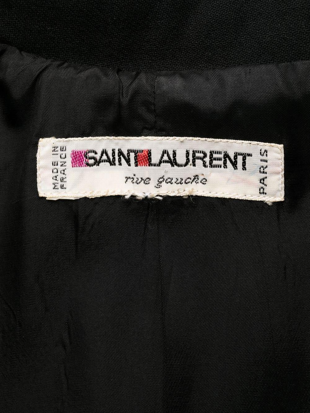 1970s YSL Yves Saint Laurent Black Contrasting Smoking Blazer For Sale 2
