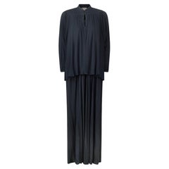 1970s Yuki Gnyuki Torimaru Black Silk Batwing Top and Maxi Skirt Suit 1970s Yuki Gnyuki Torimaru Black Silk Batwing Top and Maxi Skirt Suit