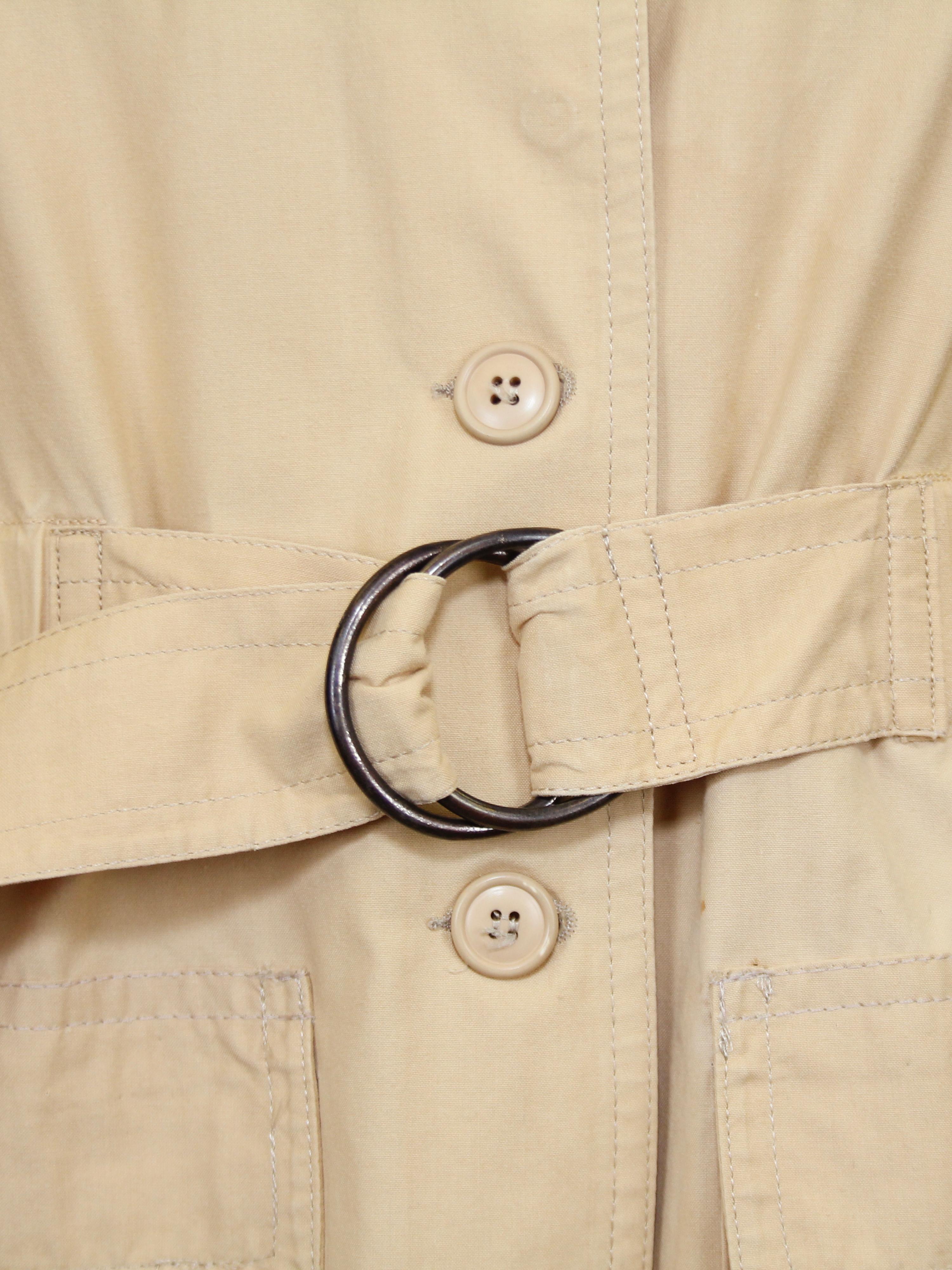 1970s Yves Saint Laurent/YSL Beige Cotton Safari Suit 1