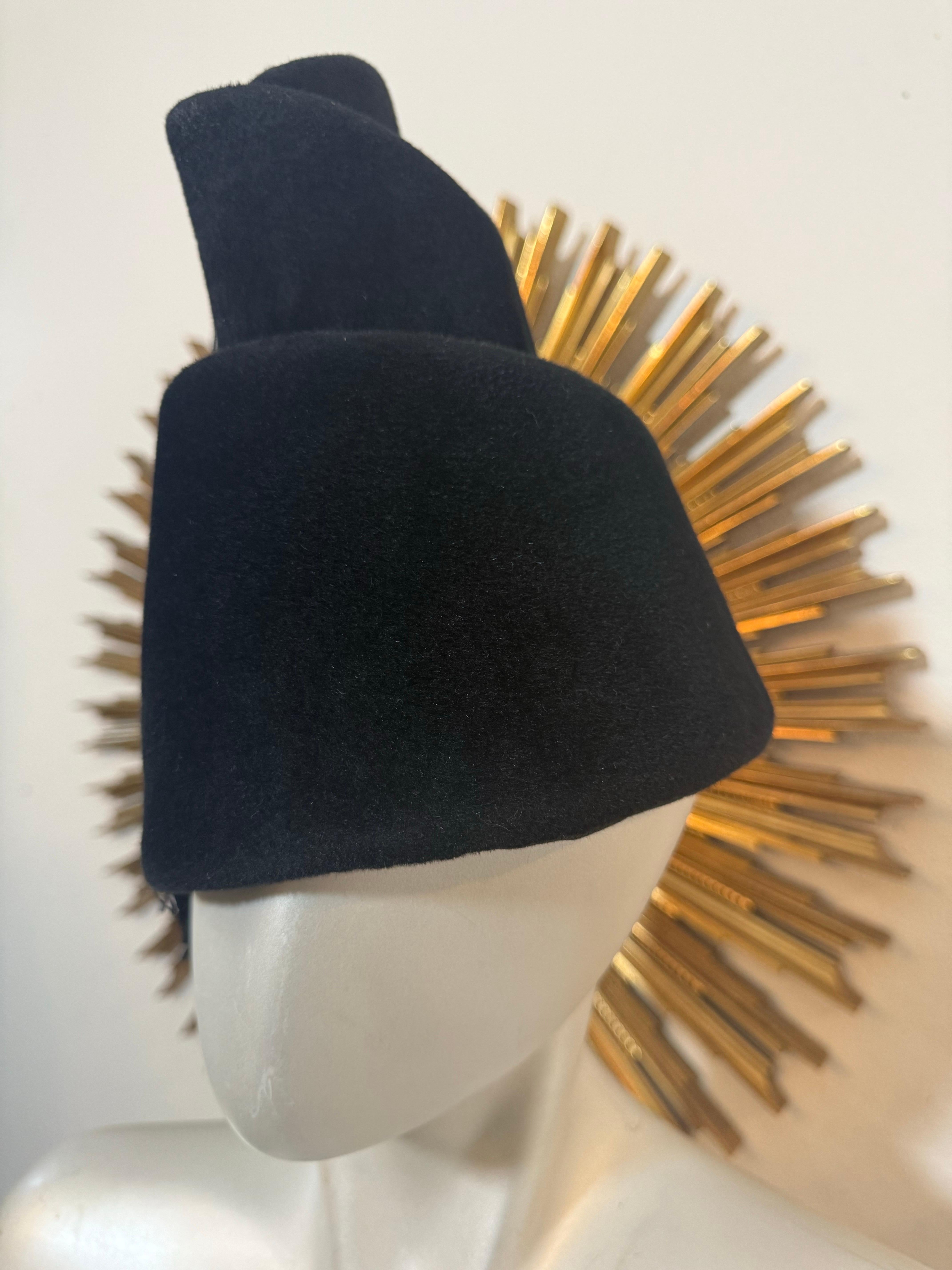 1970s Yves Saint Laurent Avante Gard Turkish-Inspired Spiral Toque w Tassel In Excellent Condition For Sale In Gresham, OR