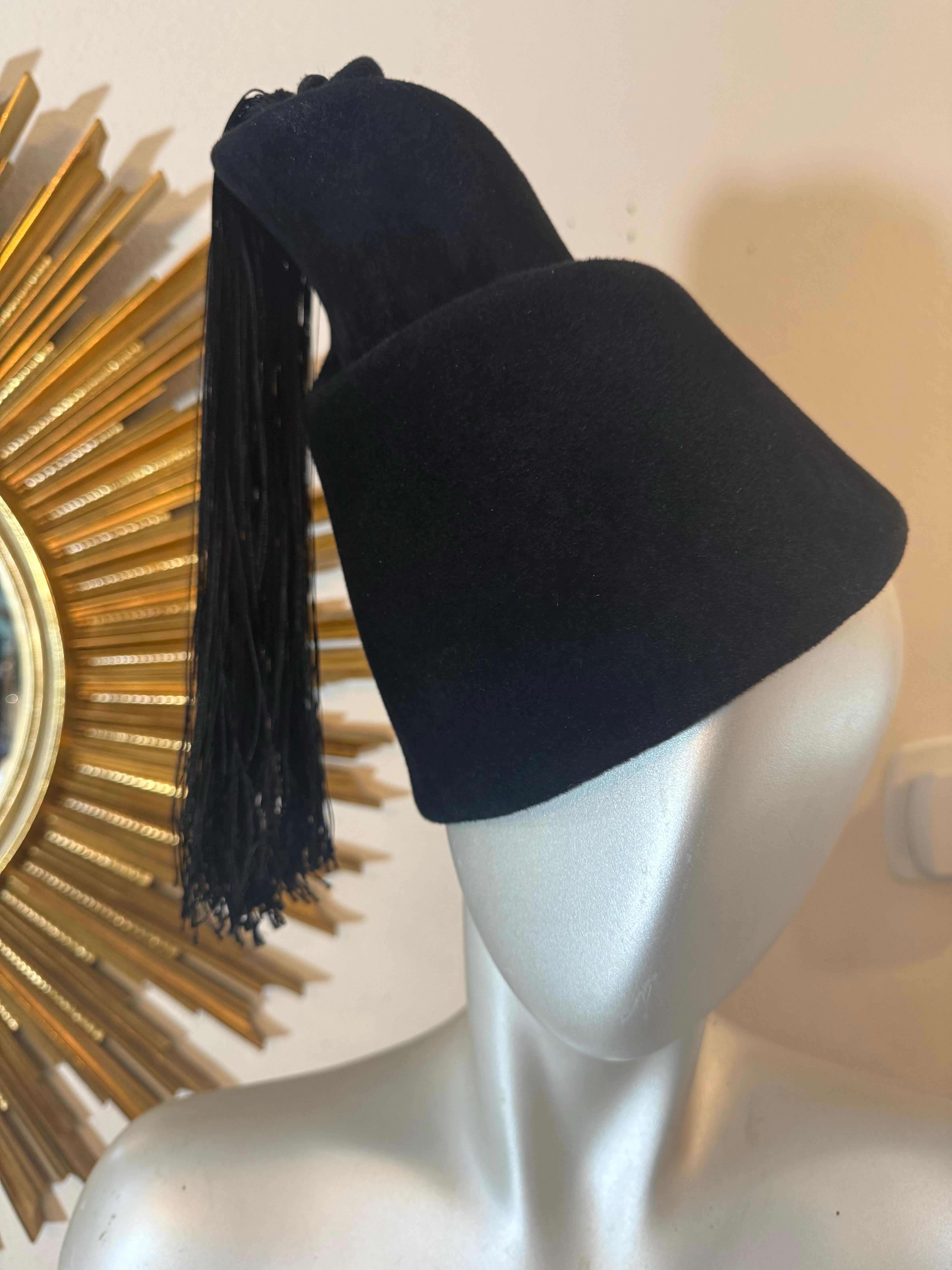 1970s Yves Saint Laurent Avante Gard Turkish-Inspired Spiral Toque w Tassel For Sale 1