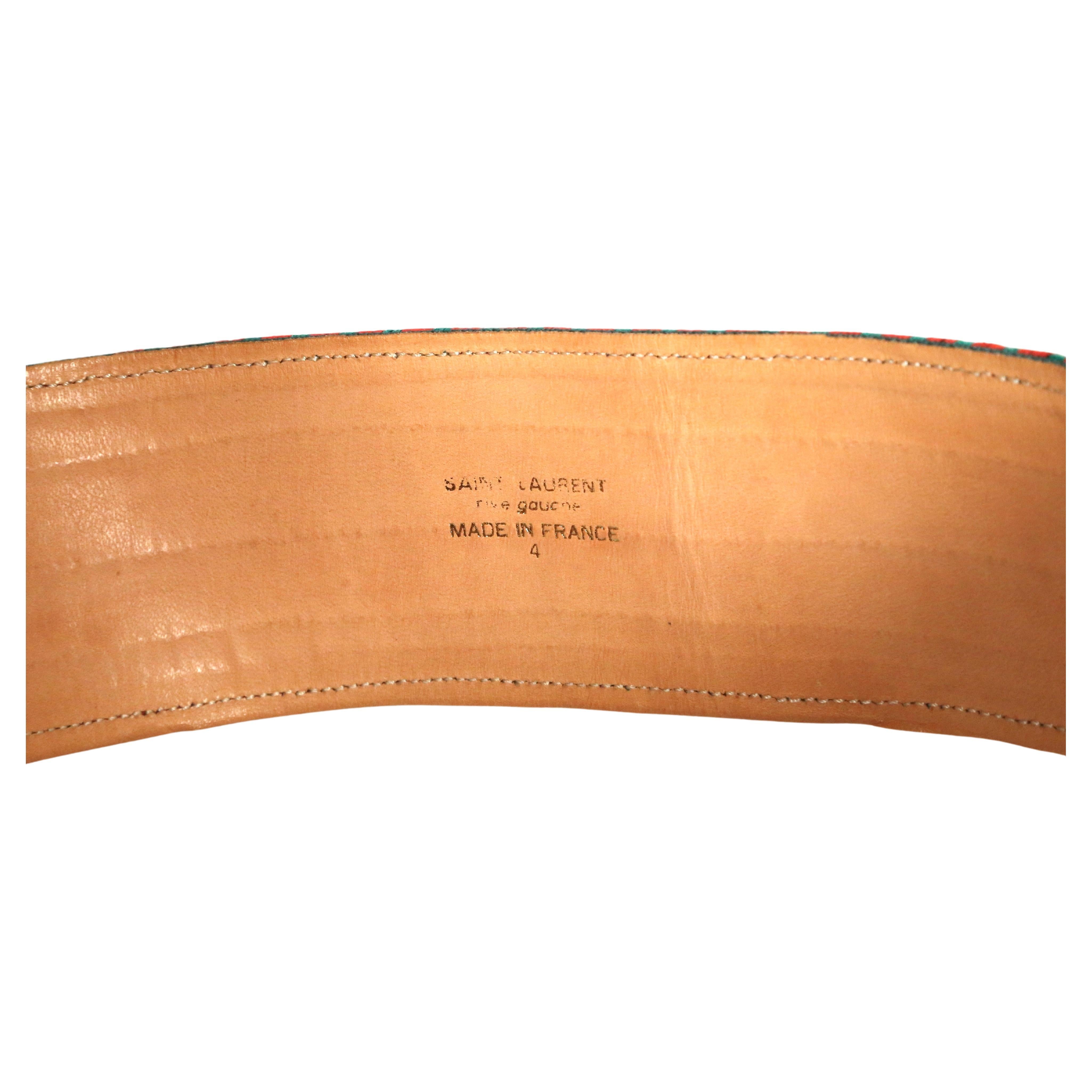 1977 YVES SAINT LAURENT RUNWAY belt with ric-rac accents, long ties and tassels For Sale 2
