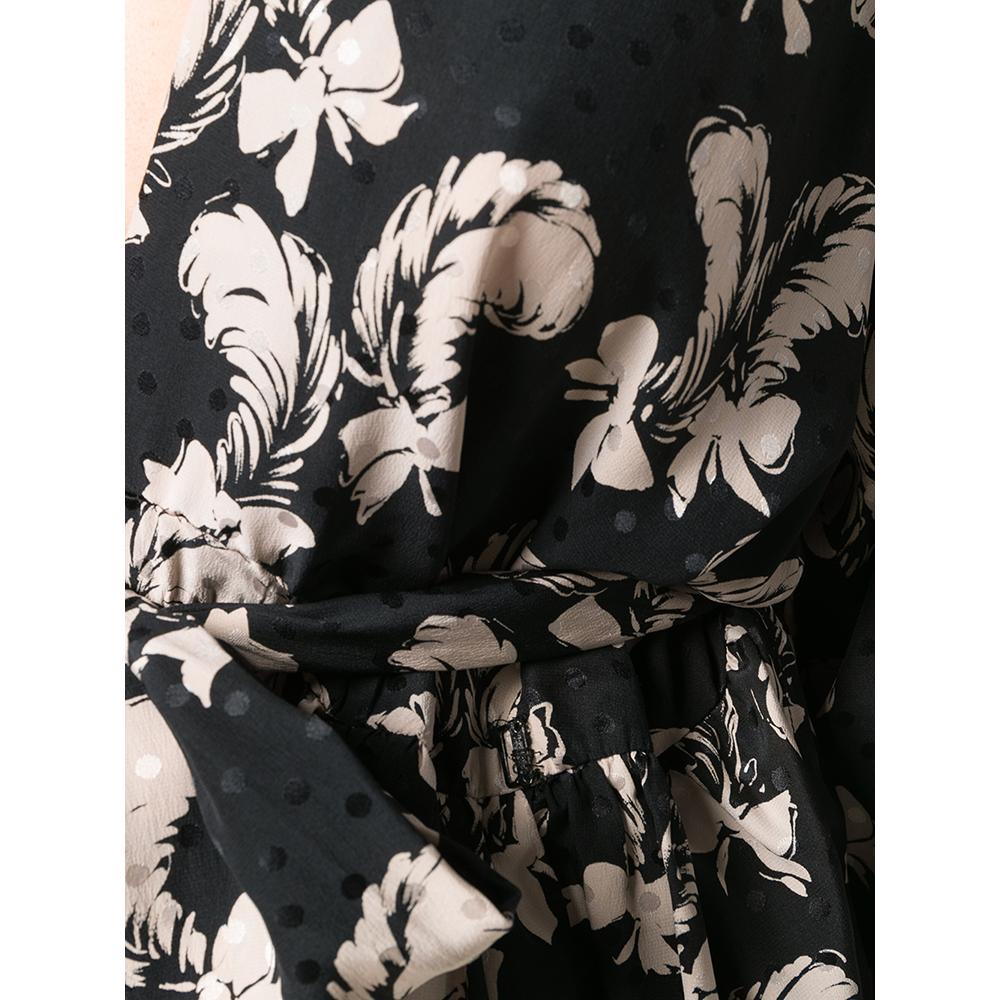 Women's 1970s Yves Saint Laurent Black Printed Skirt Suit