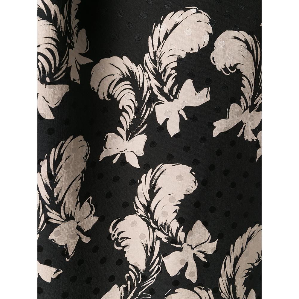 1970s Yves Saint Laurent Black Printed Skirt Suit 1