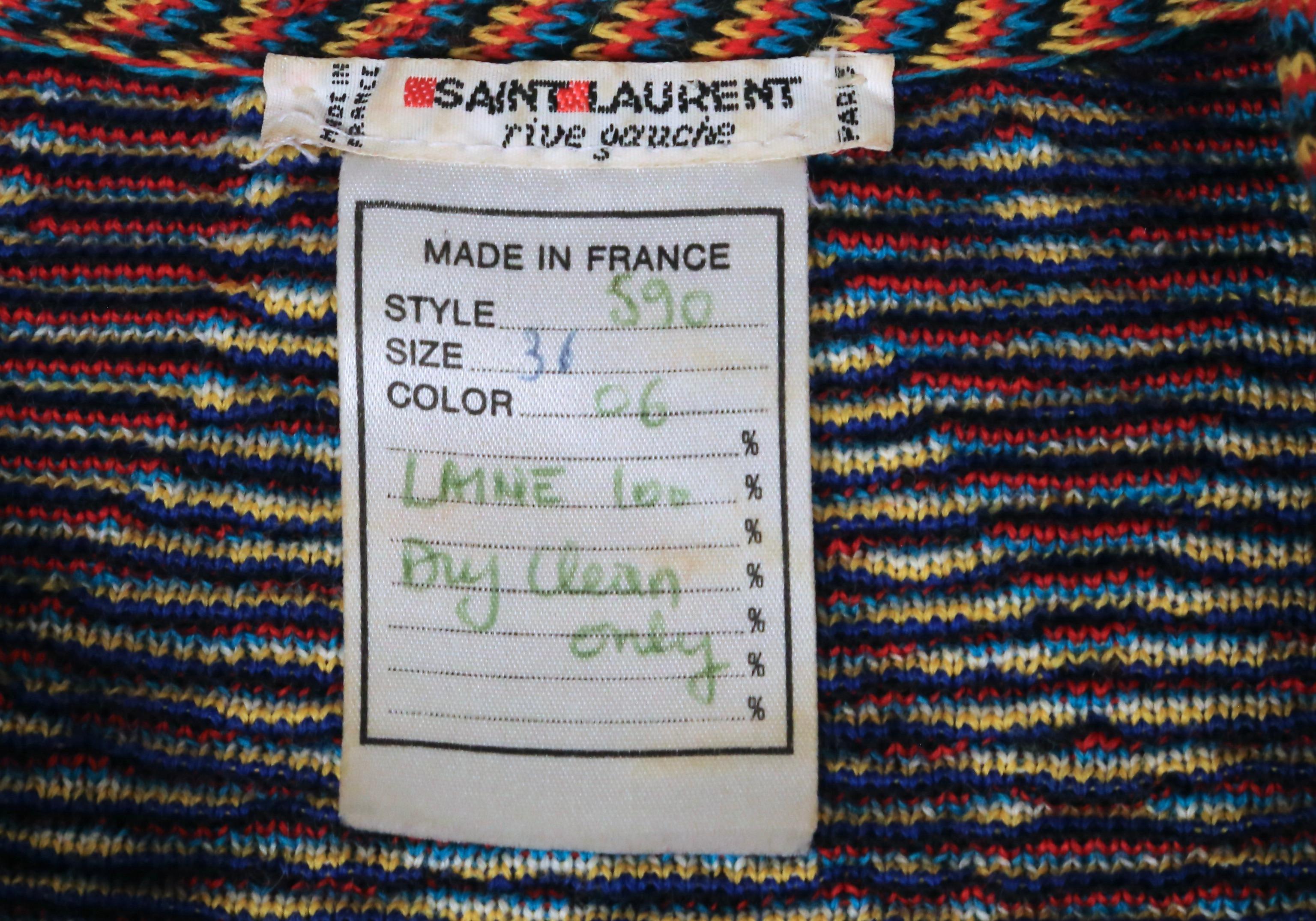 1979 YVES SAINT LAURENT bright Ikat cardigan sweater 4