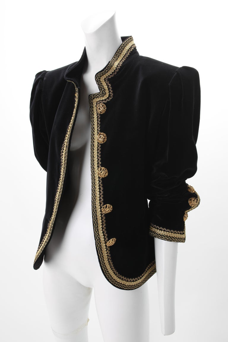 1970s Yves Saint Laurent Velvet Crop Jacket