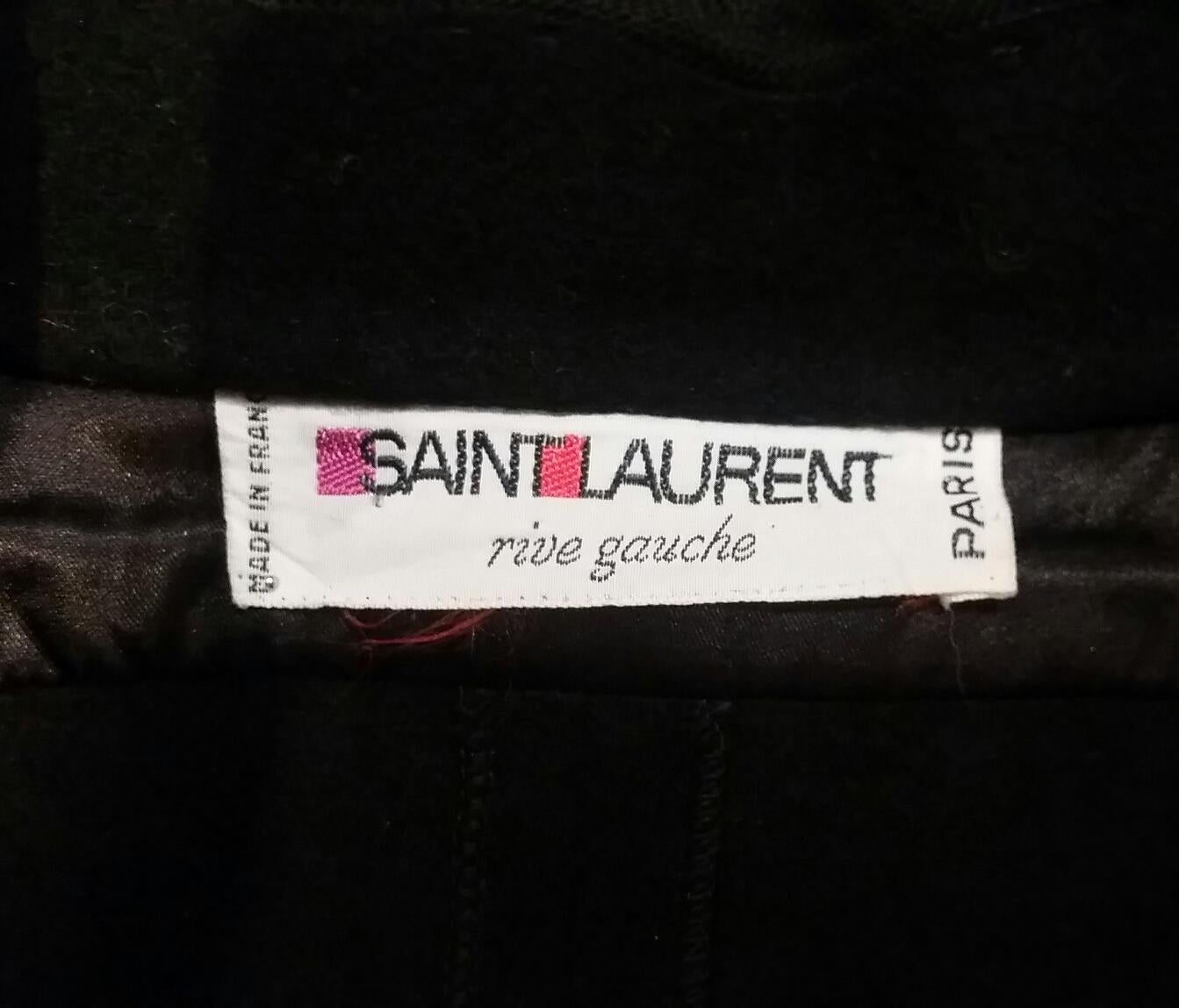 1970s Yves Saint Laurent Black Wool Cape 2