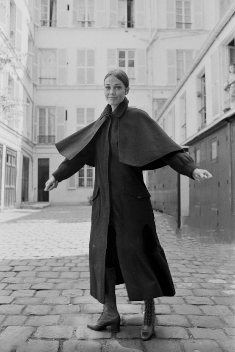 1970s Yves Saint Laurent Black Wool Cape 3