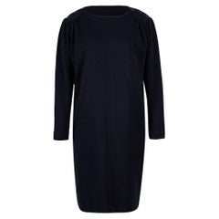 1970's Yves Saint Laurent Black Wool Shift Dress