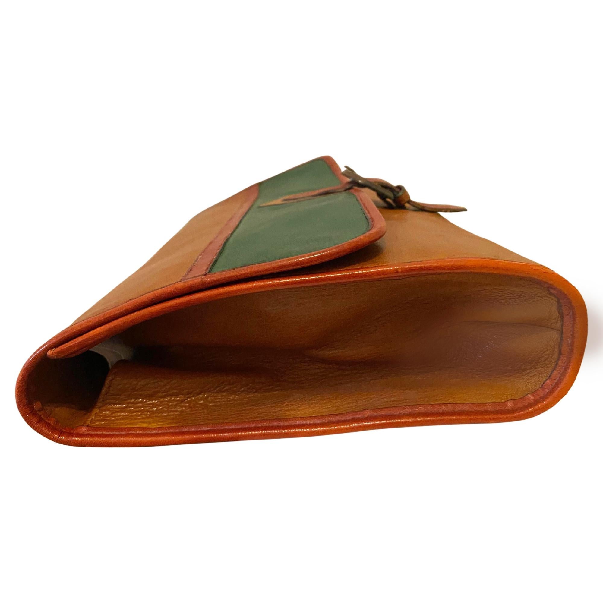 1970 Yves Saint Laurent Pochette Ballets Russes en cuir Boho Color Block en vente 1