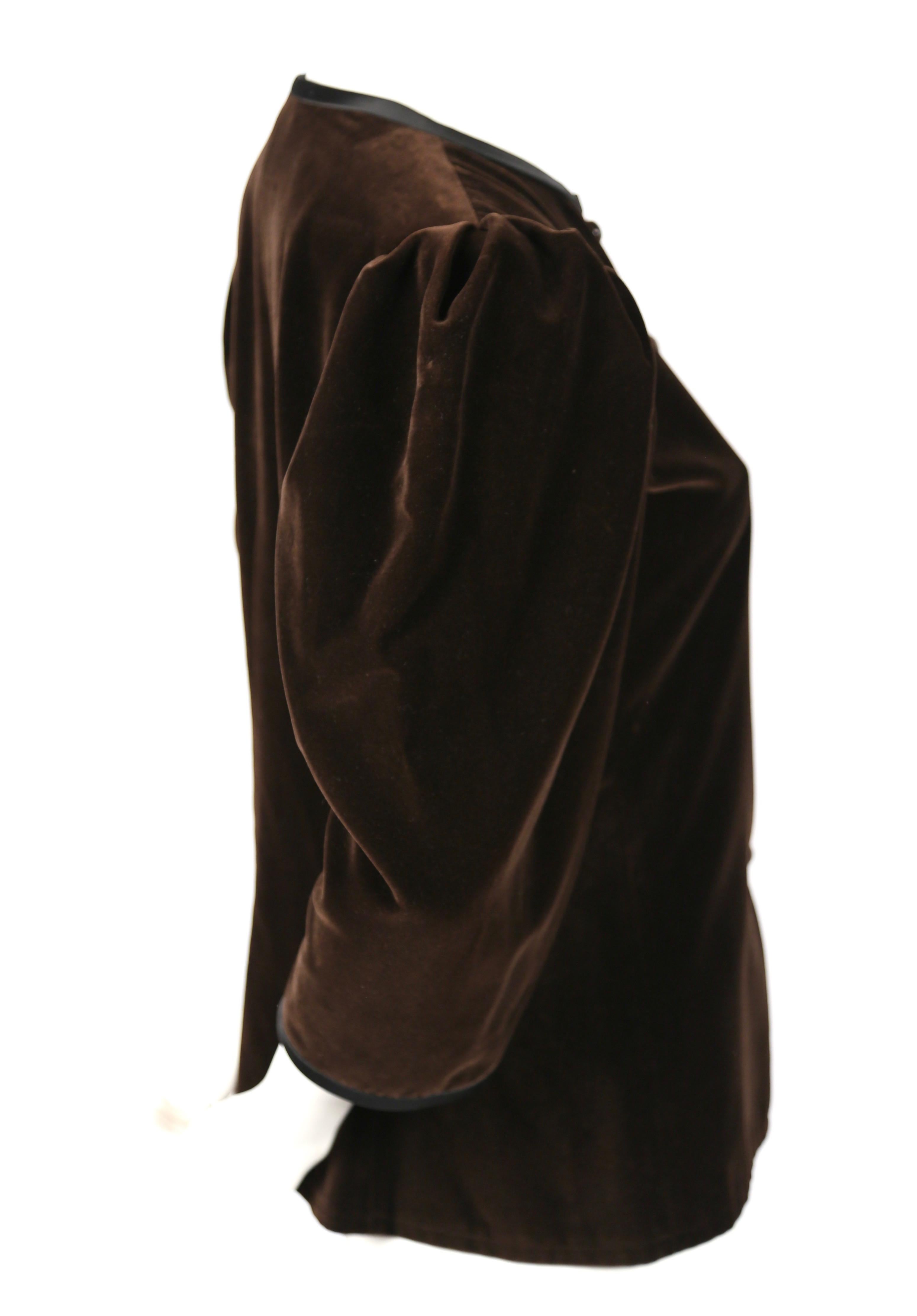 1970's Yves Saint Laurent brown velvet jacket  In Good Condition In San Fransisco, CA