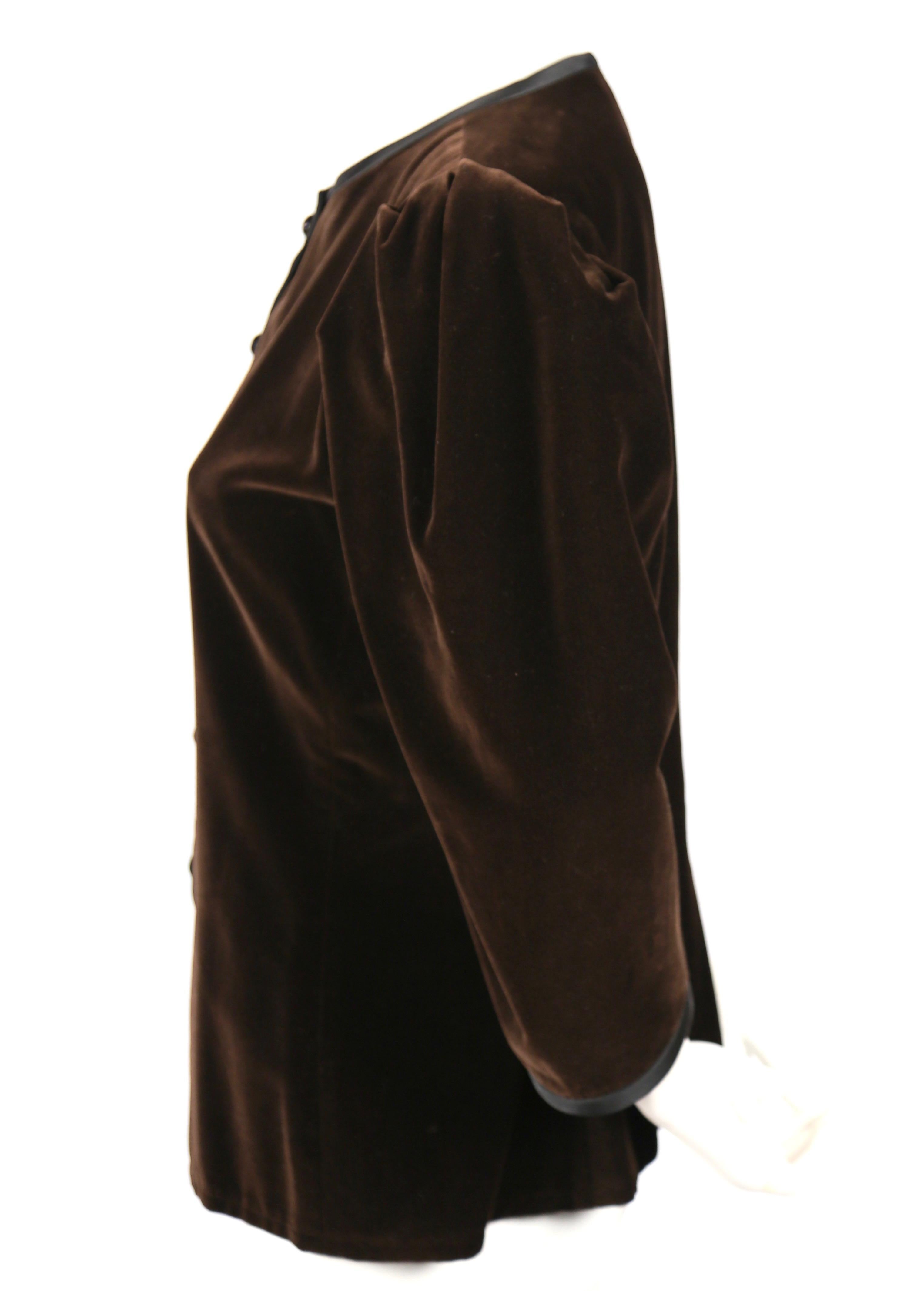 Women's or Men's 1970's Yves Saint Laurent brown velvet jacket 