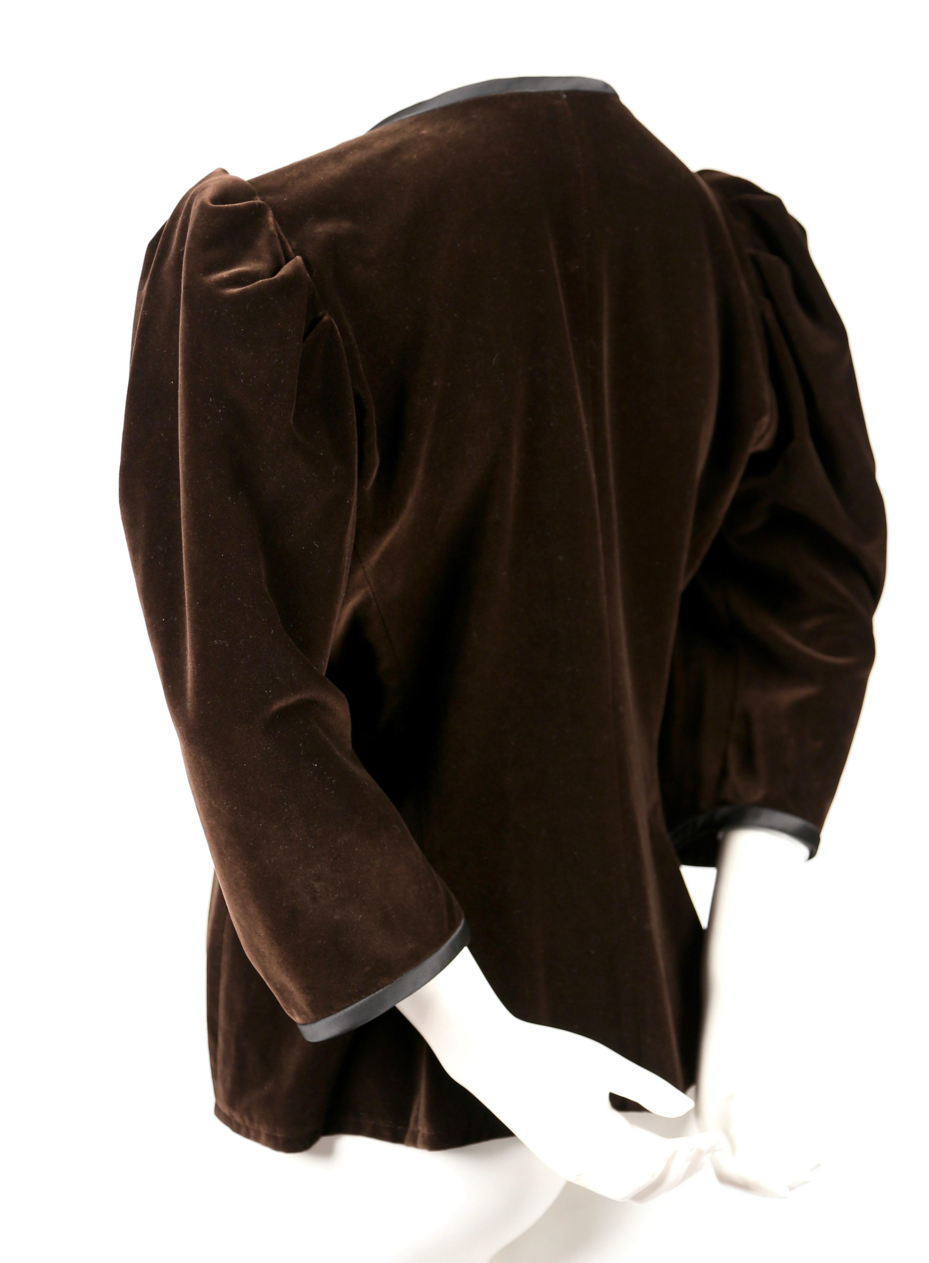 1970's Yves Saint Laurent brown velvet jacket  1