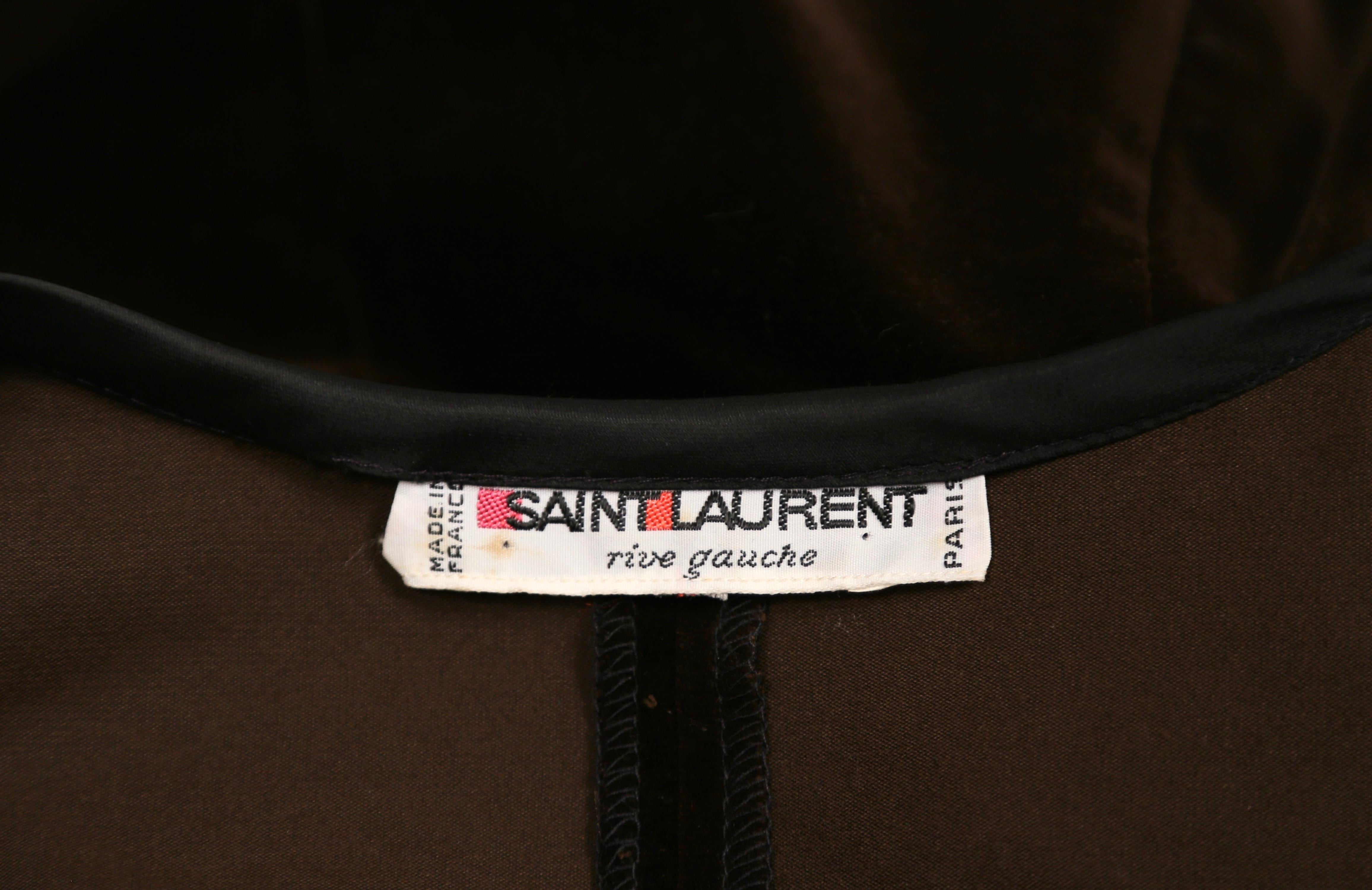 1970's Yves Saint Laurent brown velvet jacket  3