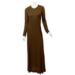 1970
s Yves Saint Laurent Chocolate Brown Evening Dress