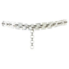1970s Yves Saint Laurent Clear Lucite Acrylic Chain Necklace Belt