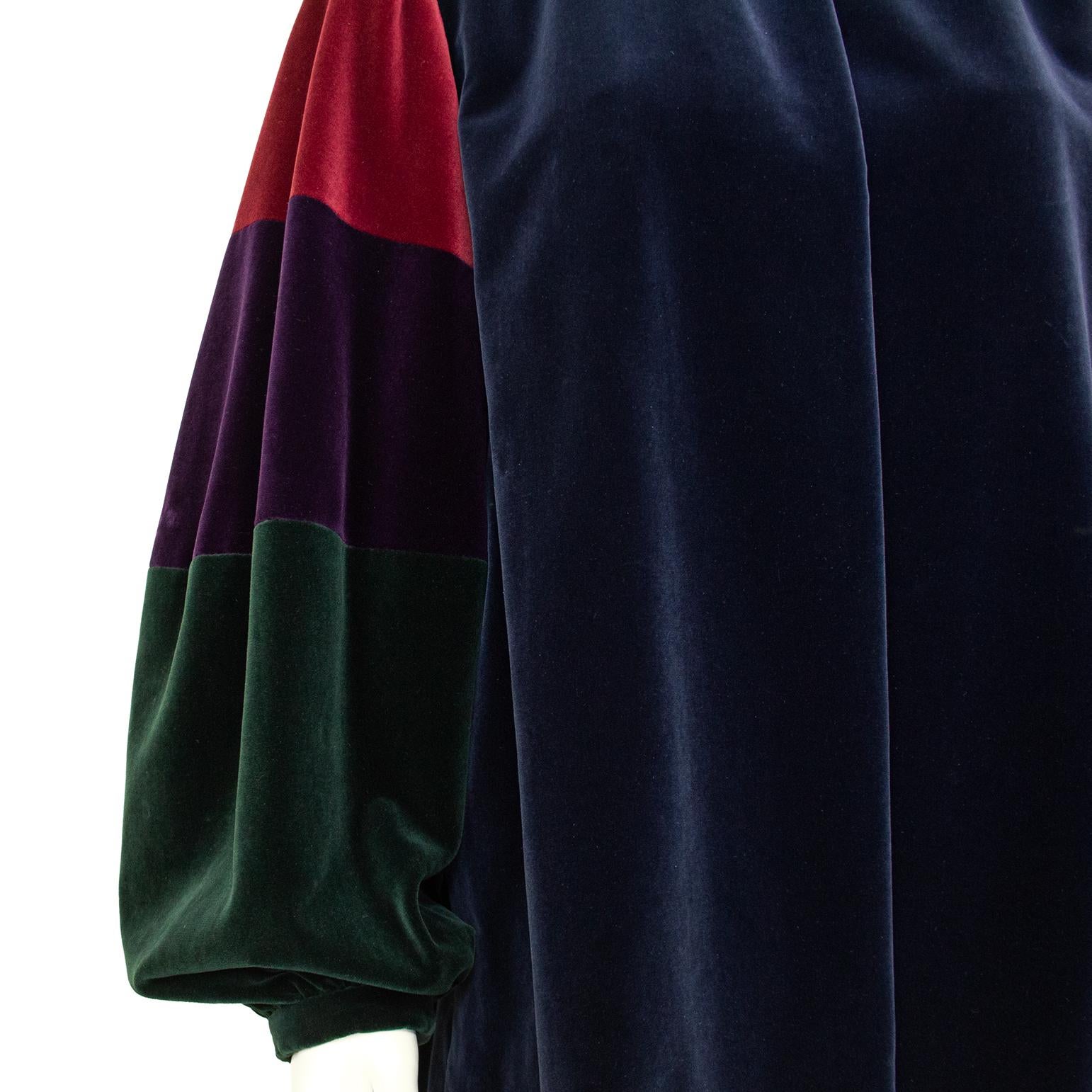 Giacca Smock in velluto a blocchi di colore di Yves Saint Laurent degli anni '70 In condizioni buone in vendita a Toronto, Ontario
