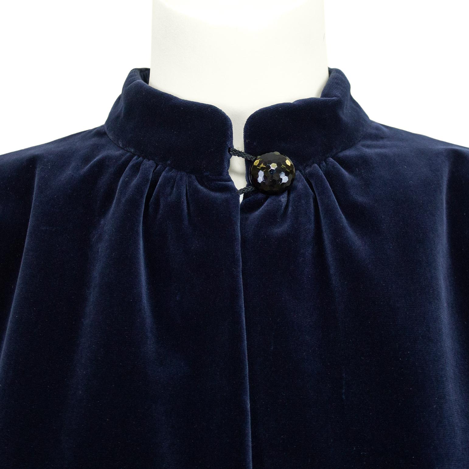 da uomo o donna Giacca Smock in velluto a blocchi di colore di Yves Saint Laurent degli anni '70 in vendita