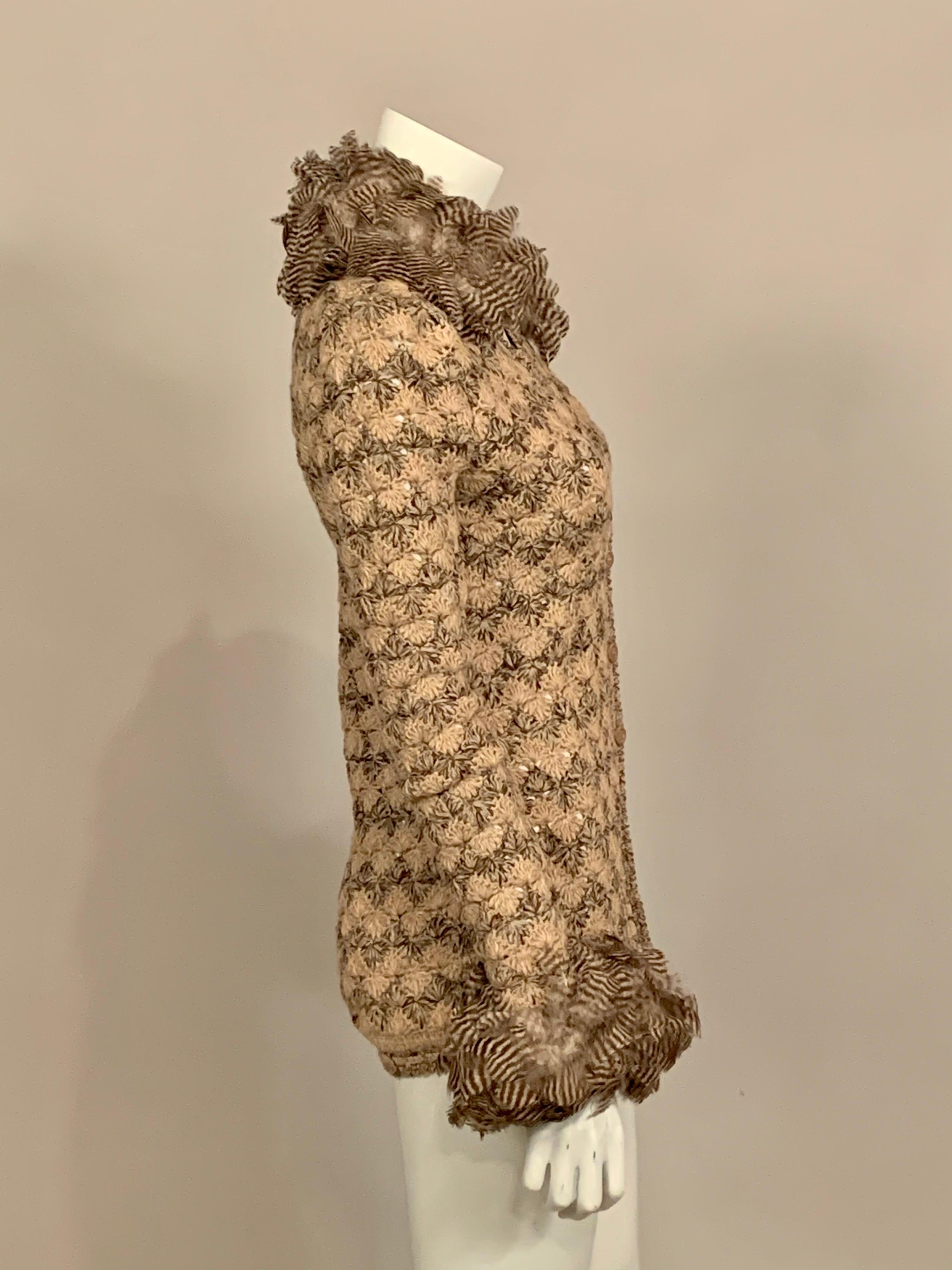 sweater with feather cuffs