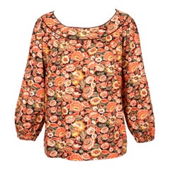 Top paysan en coton imprimé floral Yves Saint Laurent, années 1970