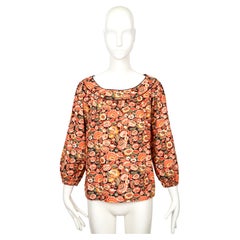 Yves Saint Laurent anni '70, top in cotone stampato a fiori