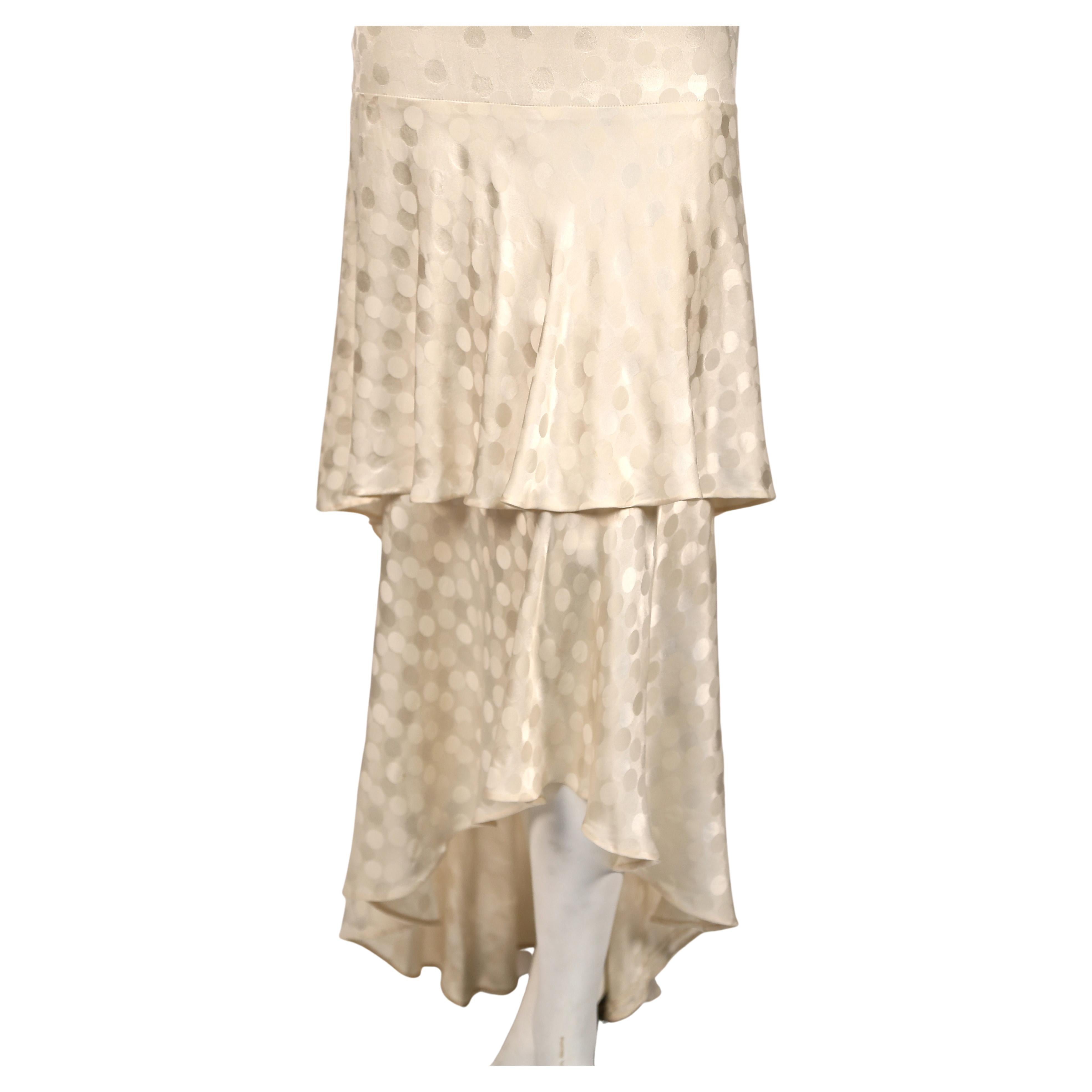 1970's YVES SAINT LAURENT haute couture cream silk damask dress  2