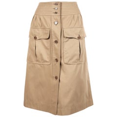 Vintage 1970
s YVES SAINT LAURENT khaki safari skirt