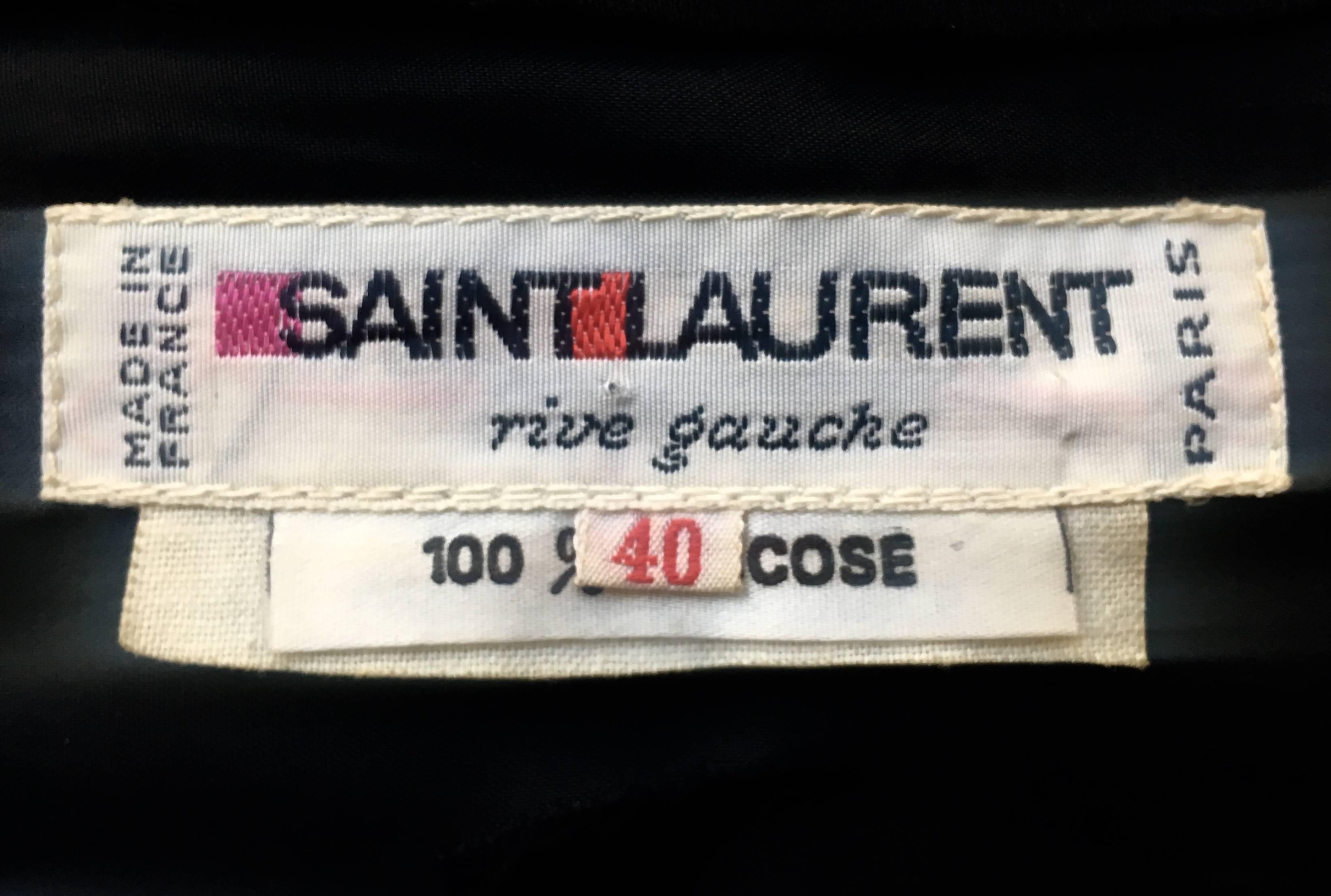 1970s Yves Saint Laurent Le Smoking Black Silk Jersey Suit For Sale 1