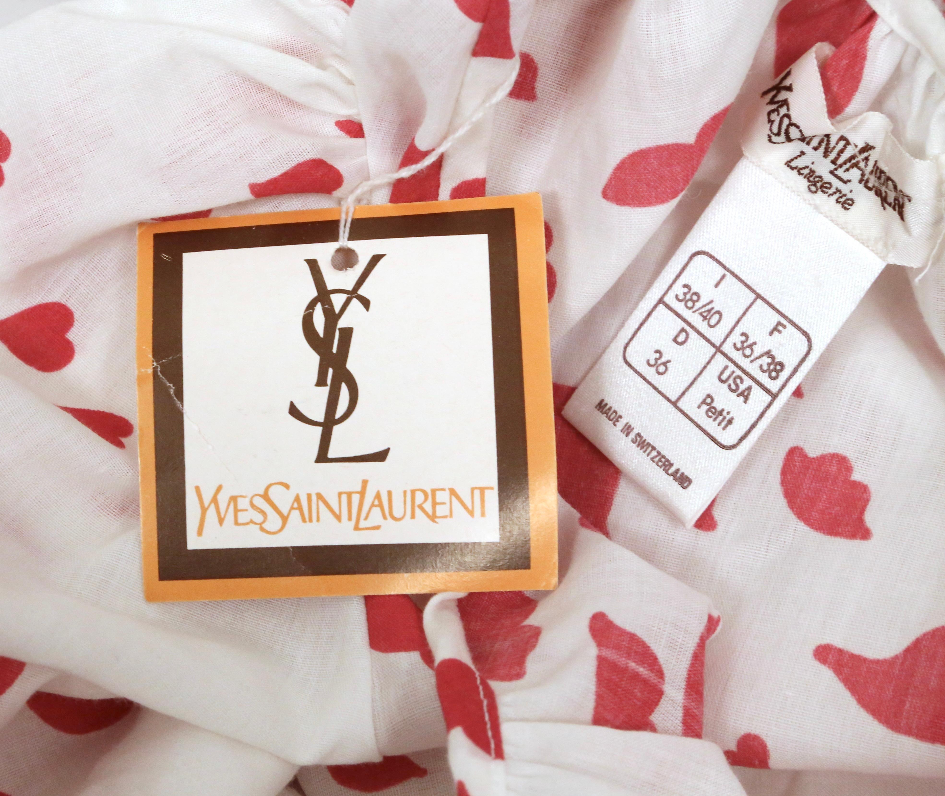 1970's YVES SAINT LAURENT lip and heart print lounge dress 6