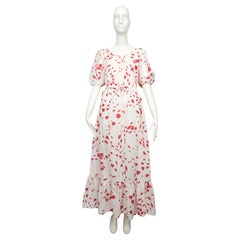 1970's YVES SAINT LAURENT lip and heart print lounge dress