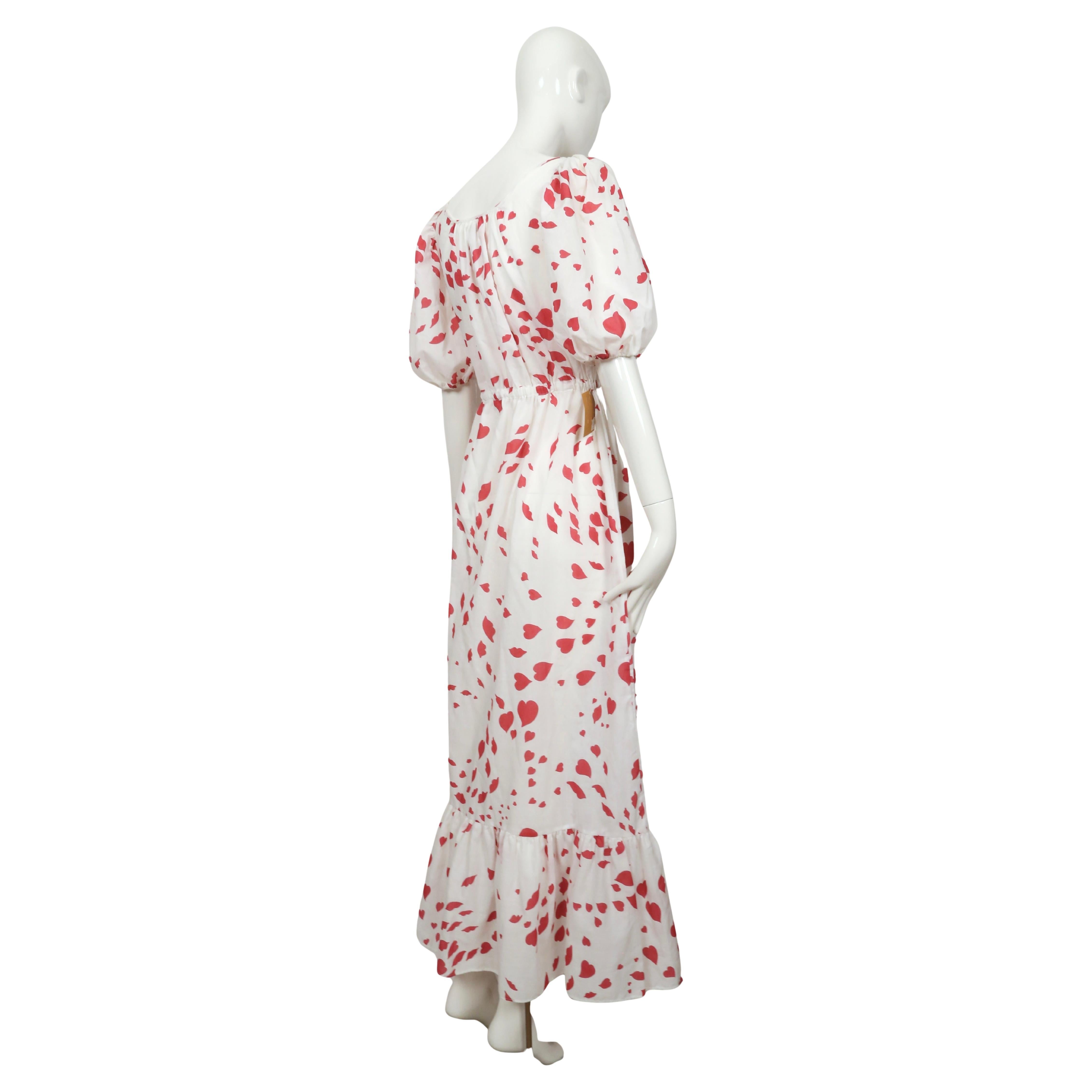Women's 1970's YVES SAINT LAURENT lip and heart print lounge dress